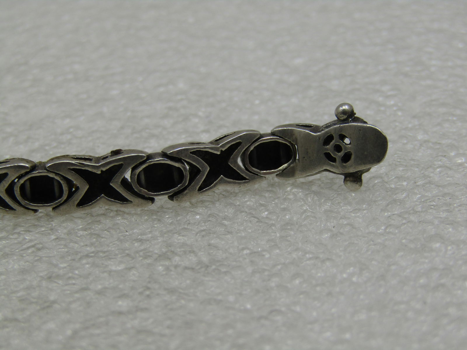 Vintage Sterling X O Marcasite Tennis Bracelet, 7" - 7