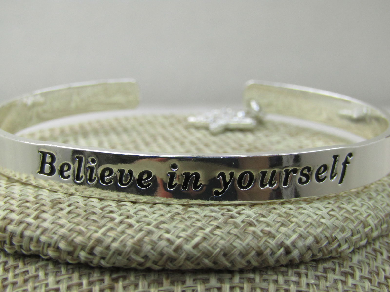 Avon My Truth Charm Cuff Bracelet, 6.75" Believe in yourself with Rhinestone Star - 2