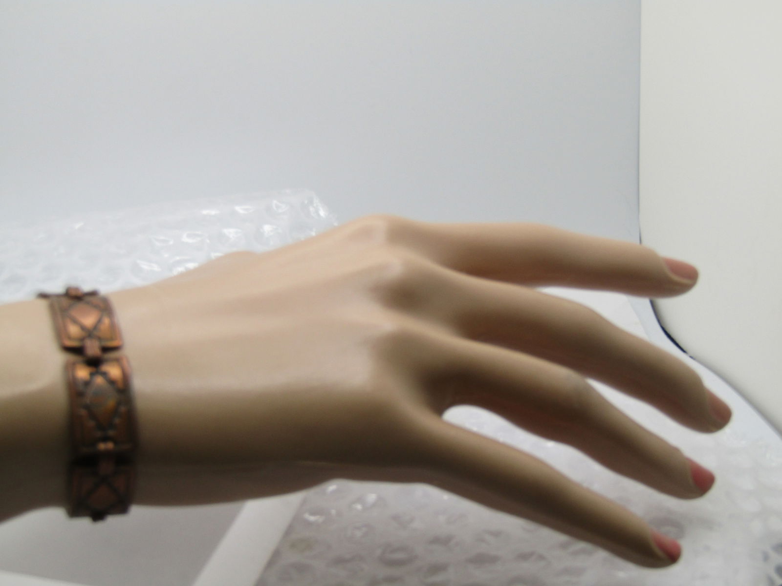 Vintage Copper Southwestern Link Bracelet, 7", Unisex, 1960's-1970's - 6