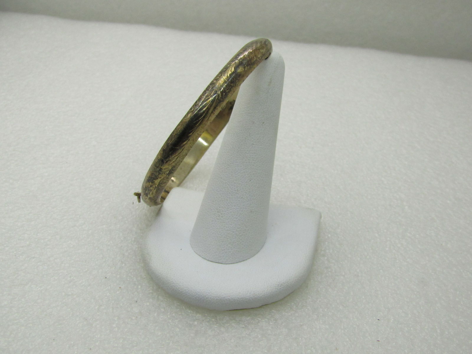 Vintage Sterling Silver Engraved Bangle Bracelet, 7.25", 6.5mm - 3