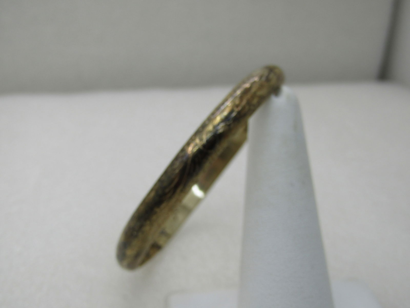 Vintage Sterling Silver Engraved Bangle Bracelet, 7.25", 6.5mm - 4