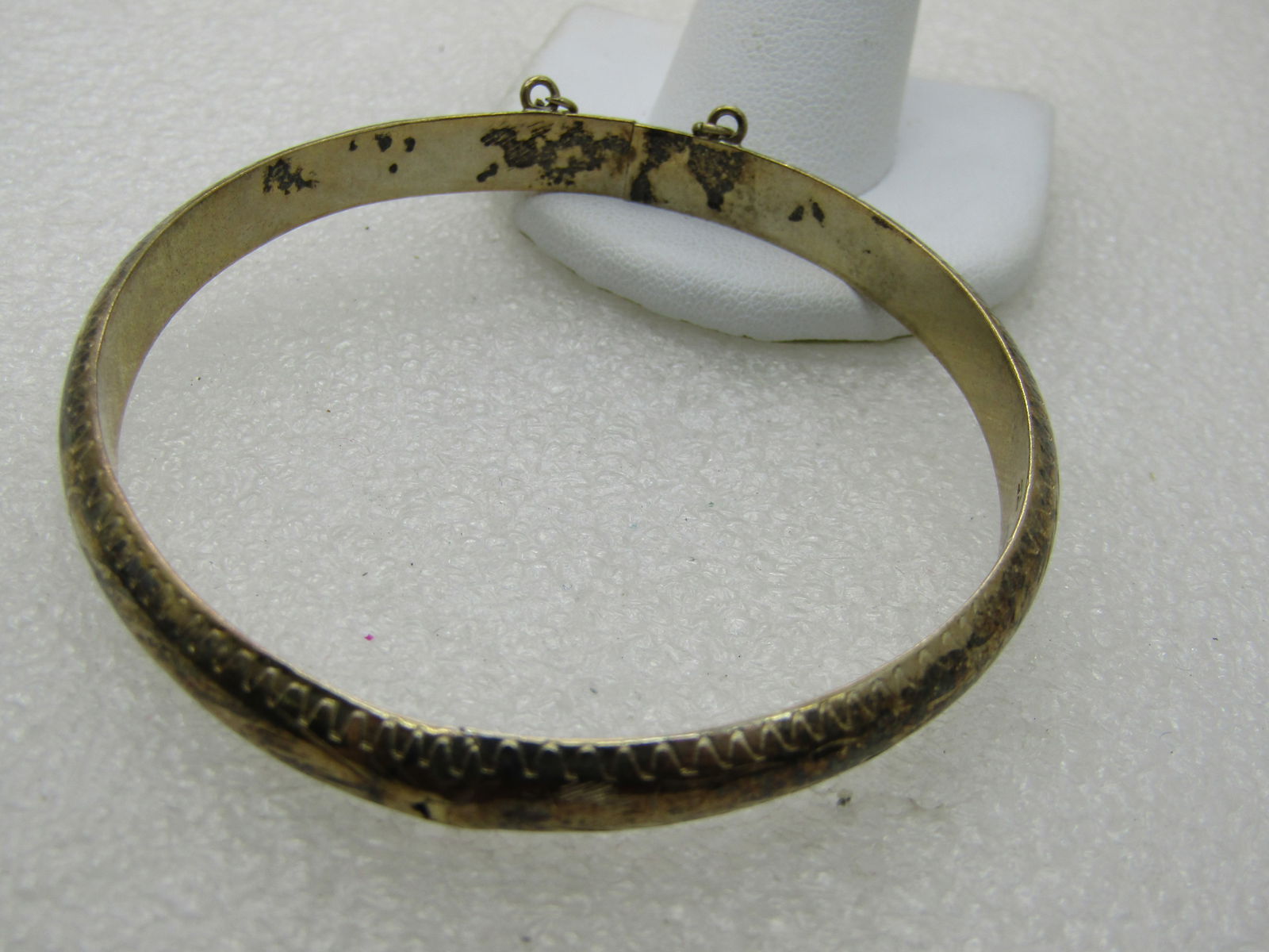 Vintage Sterling Silver Engraved Bangle Bracelet, 7.25", 6.5mm - 5