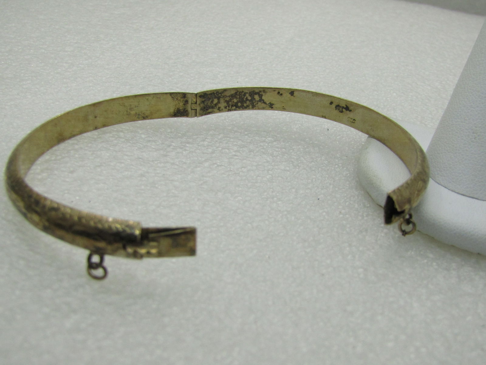 Vintage Sterling Silver Engraved Bangle Bracelet, 7.25", 6.5mm - 6