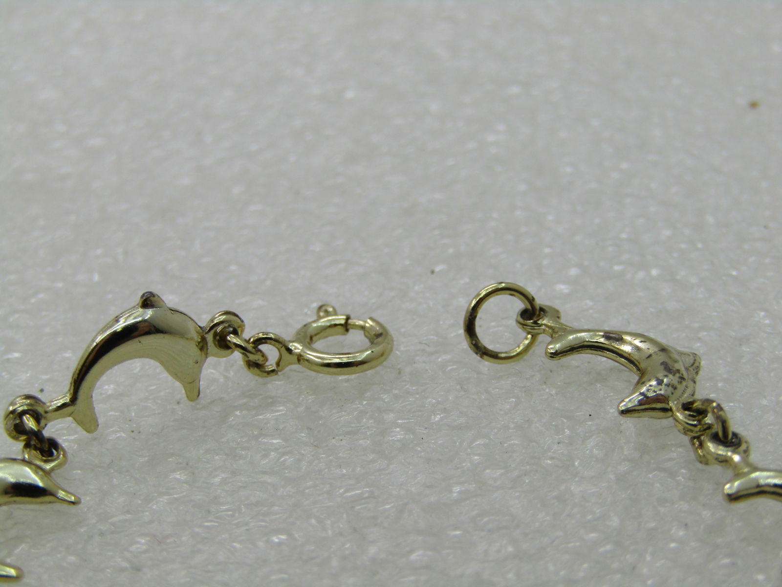 Gold Tone Dolphin Bracelet 7" - 4