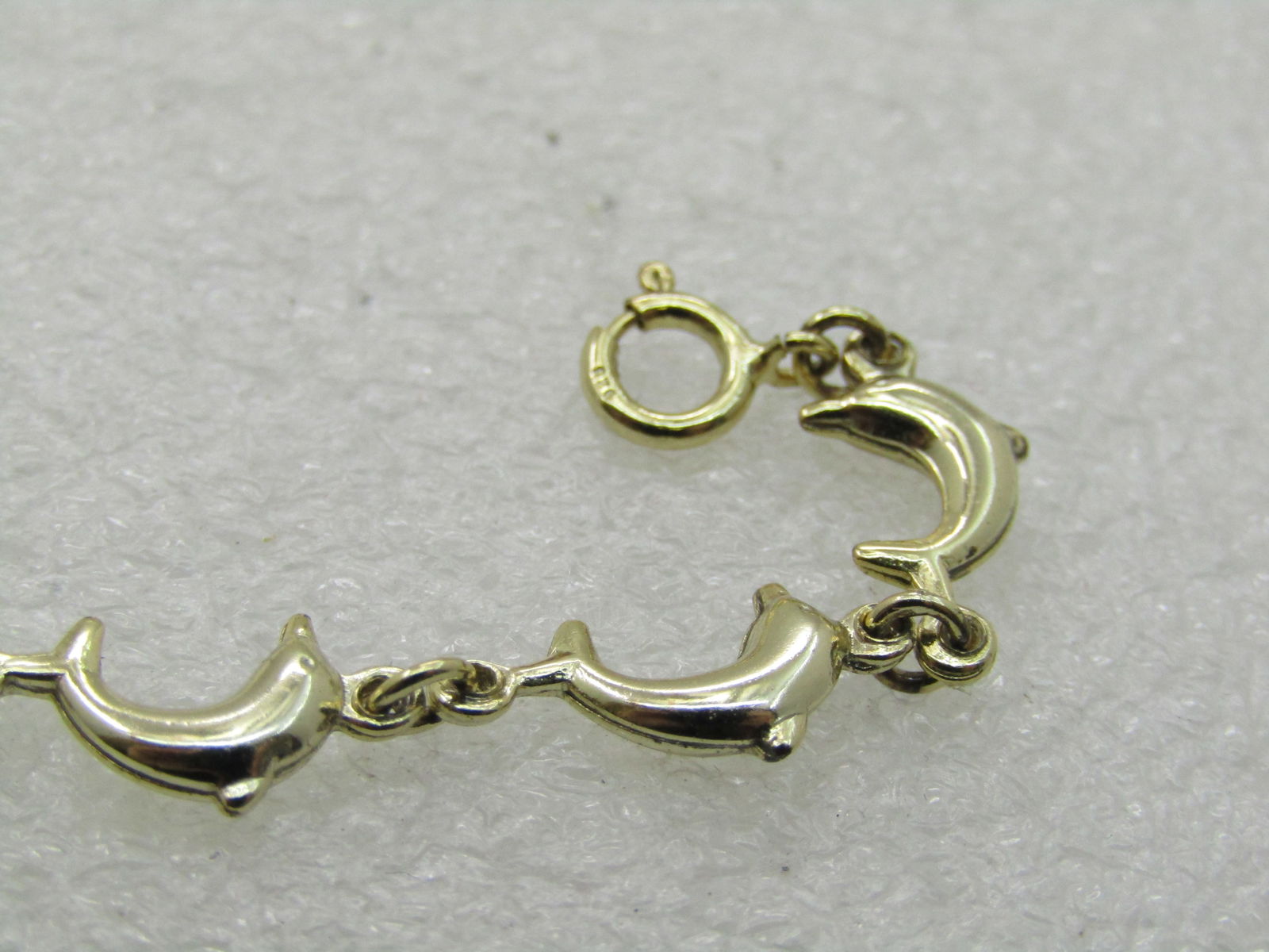 Gold Tone Dolphin Bracelet 7" - 5