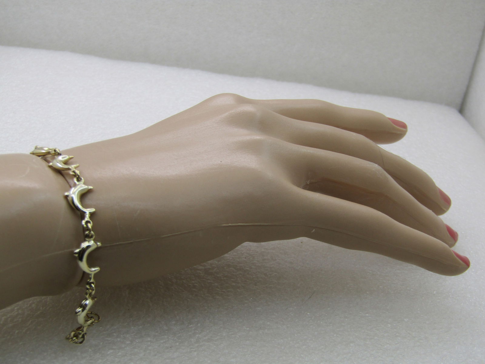 Gold Tone Dolphin Bracelet 7" - 6