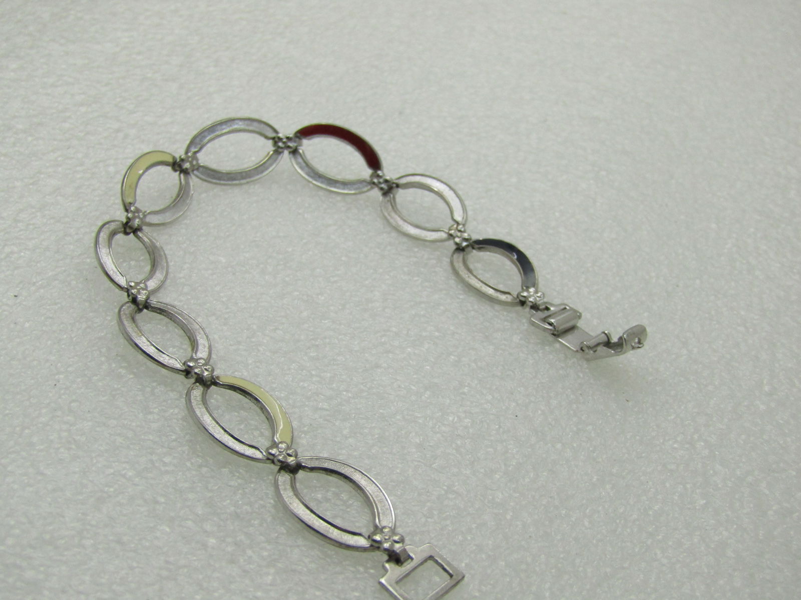 Vintage Sterling Silver Oval Link Bracelet, signed WRE, 7.25", 11mm, 1960's-1970's W. E. Richards - 2