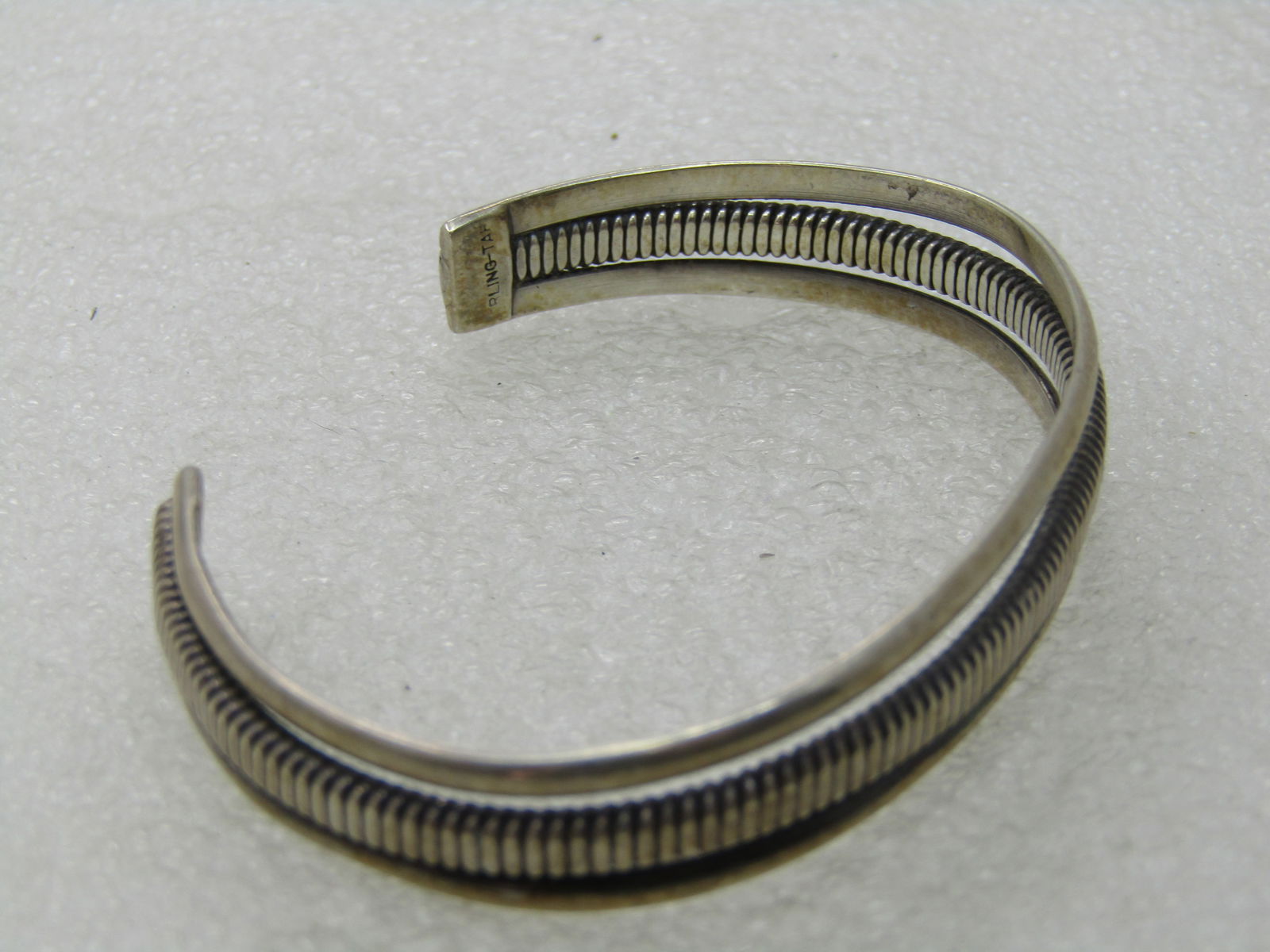 Vintage Sterling Southwestern Cuff Bracelet, three Bands, 6.25 - 3