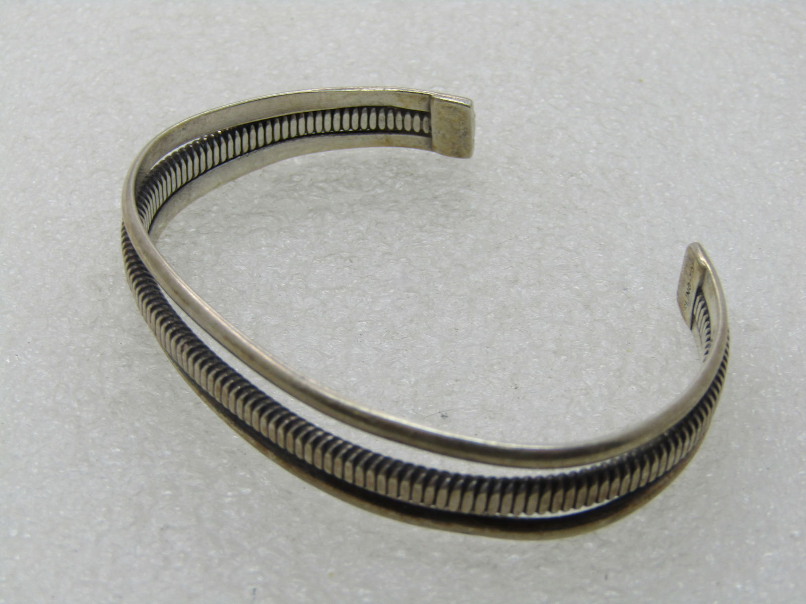 Vintage Sterling Southwestern Cuff Bracelet, three Bands, 6.25 - 5