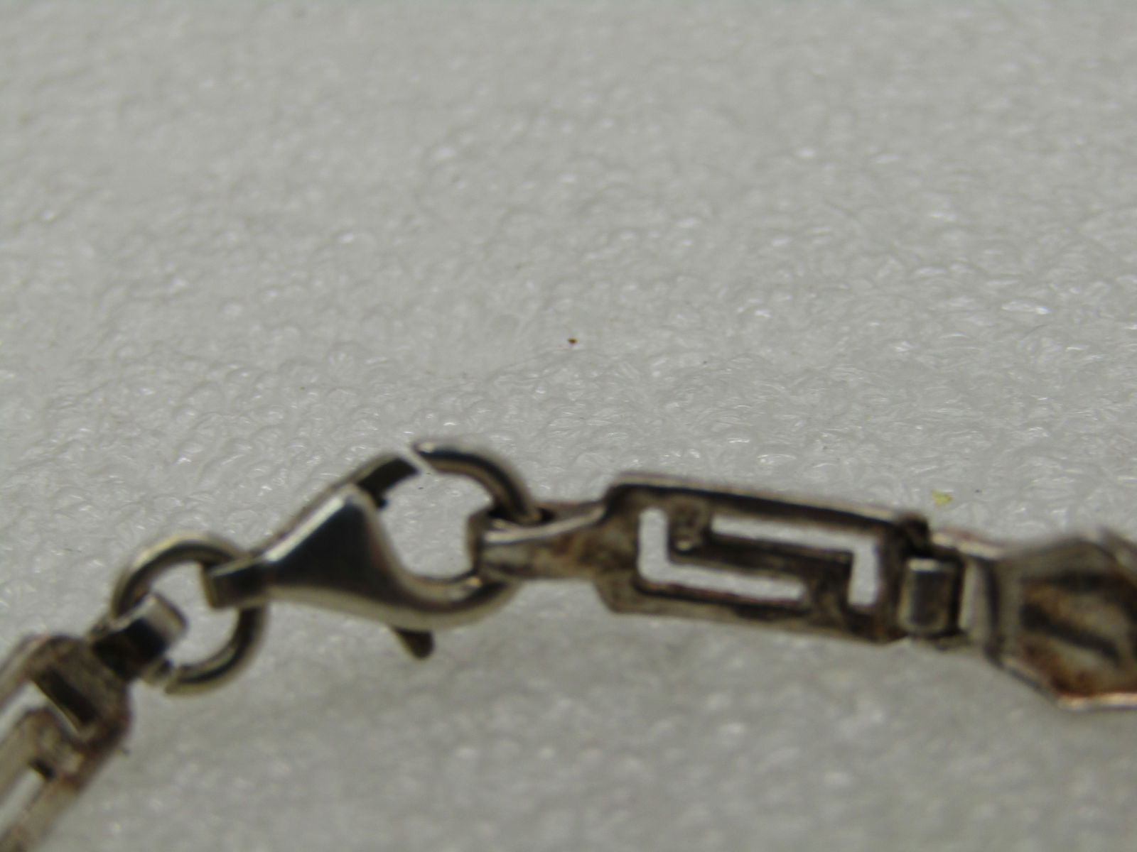 Sterling Silver Turquoise Glass Bracelet, Open Link, 7", 4.5mm to 5.5mm Wide - 4