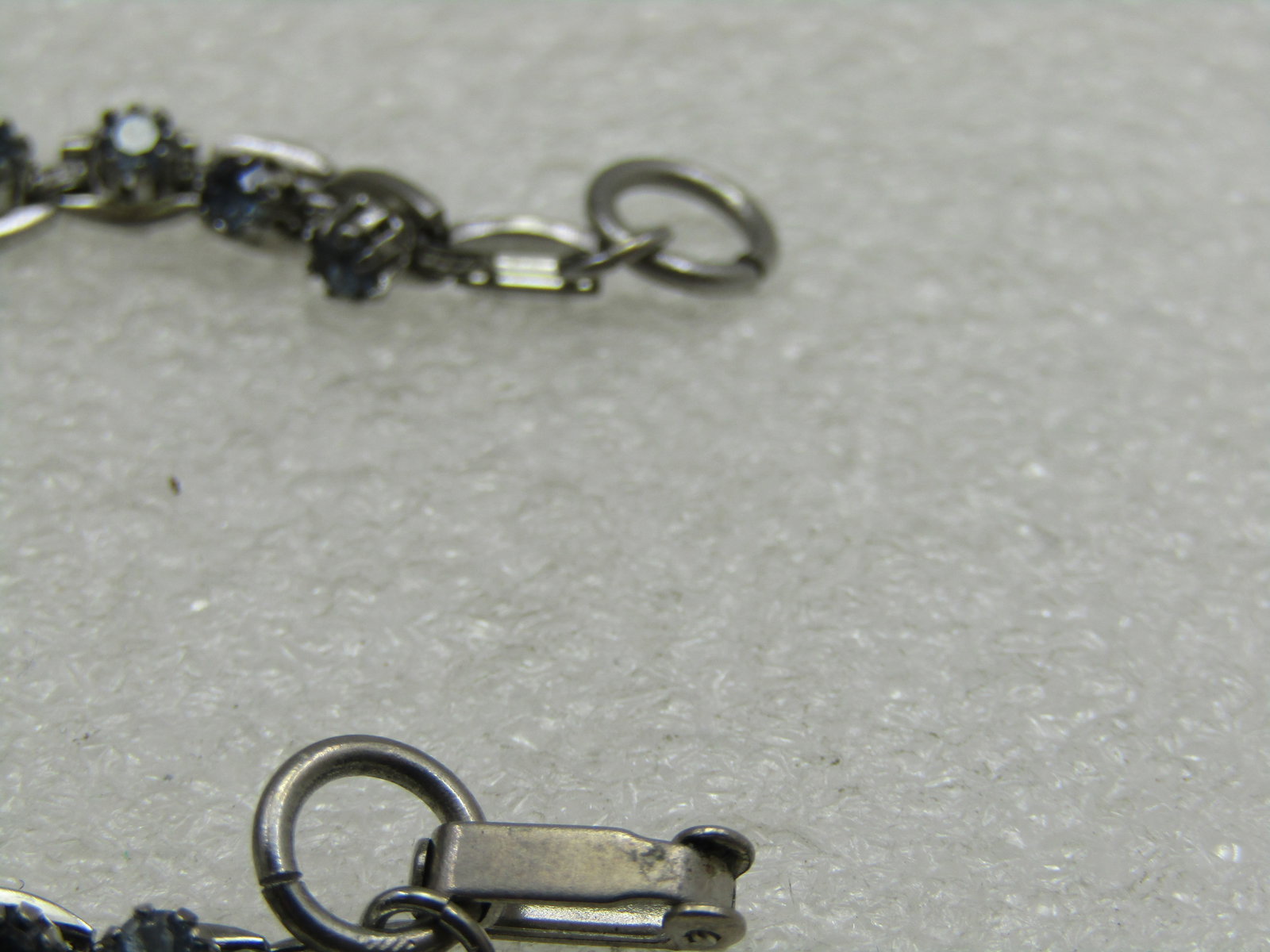 Vintage Blue Rhinestone Tennis Bracelet, 7.25", 1970's-1980's - 5