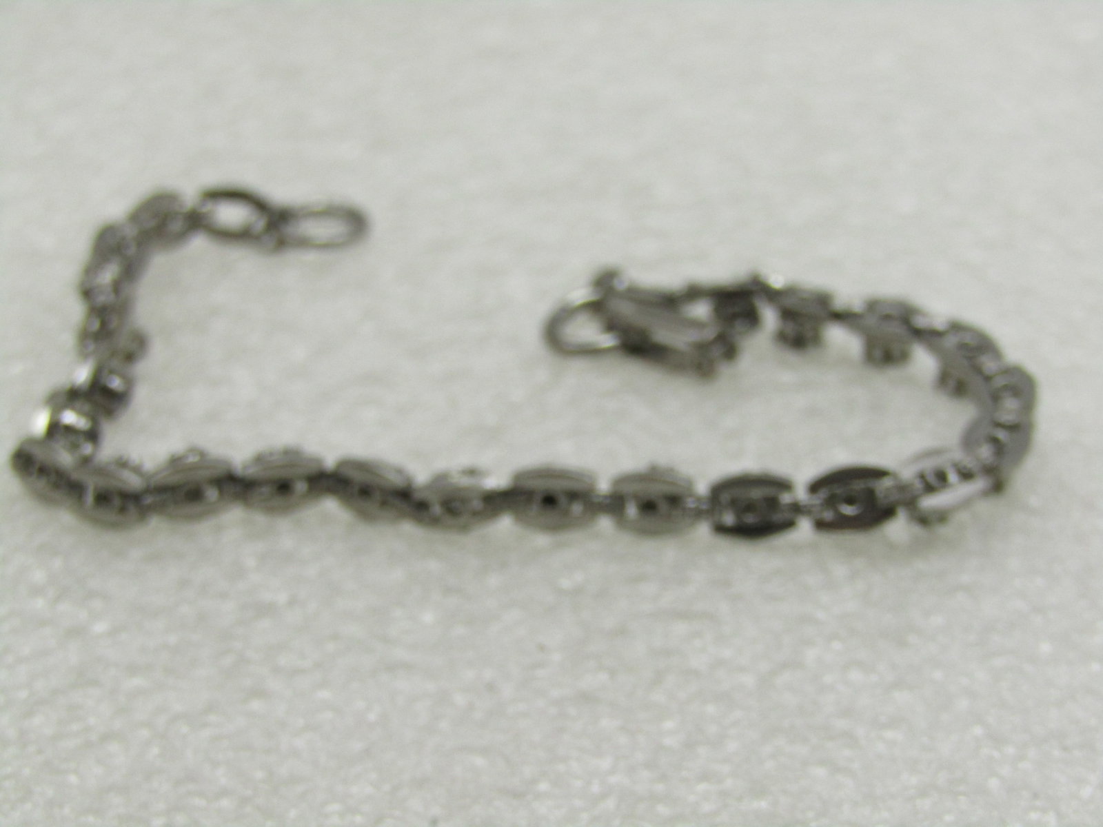 Vintage Blue Rhinestone Tennis Bracelet, 7.25", 1970's-1980's - 6