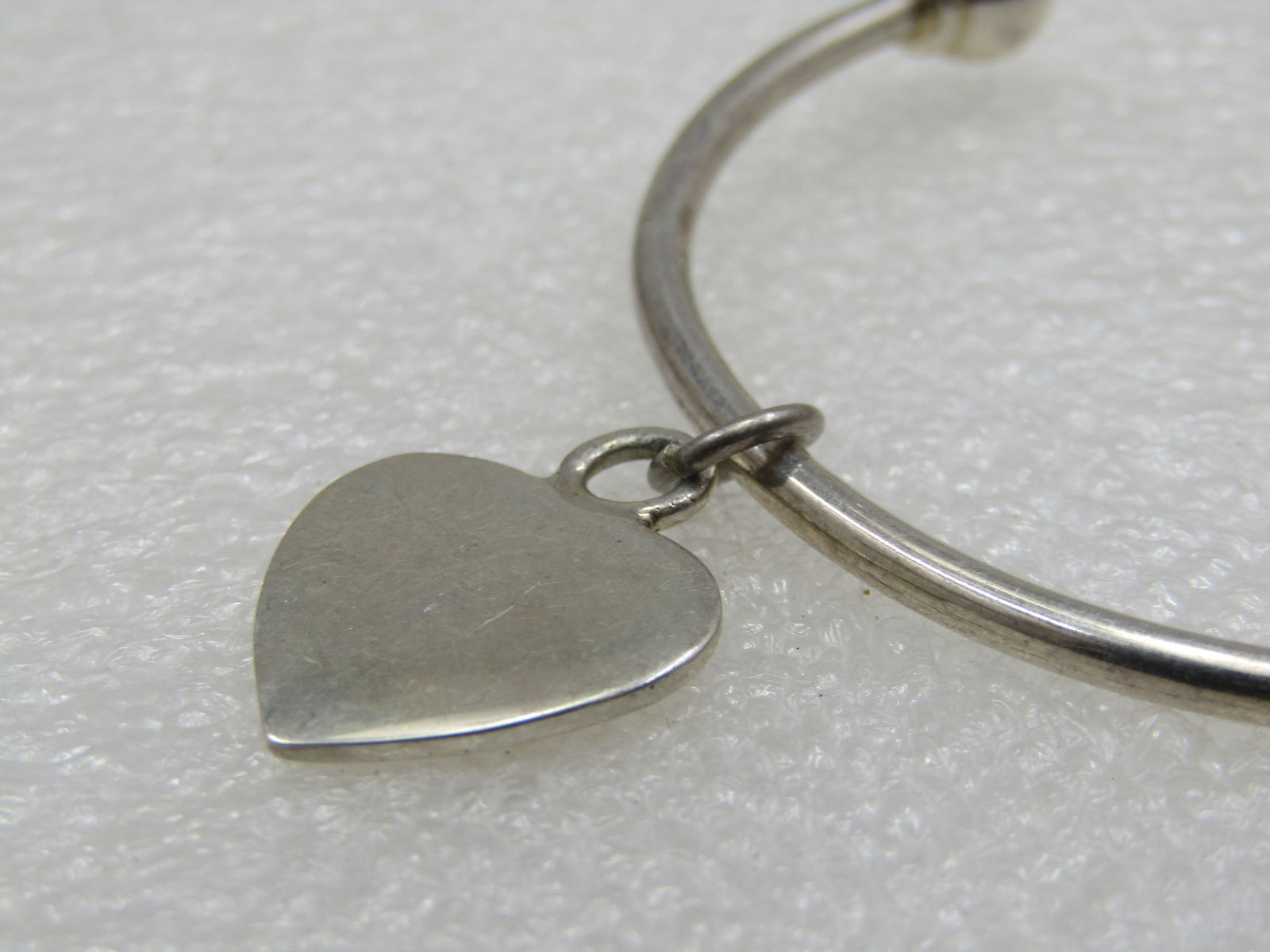 Sterling Silver Sliding Heart Cuff/Bangle Bracelet - 3