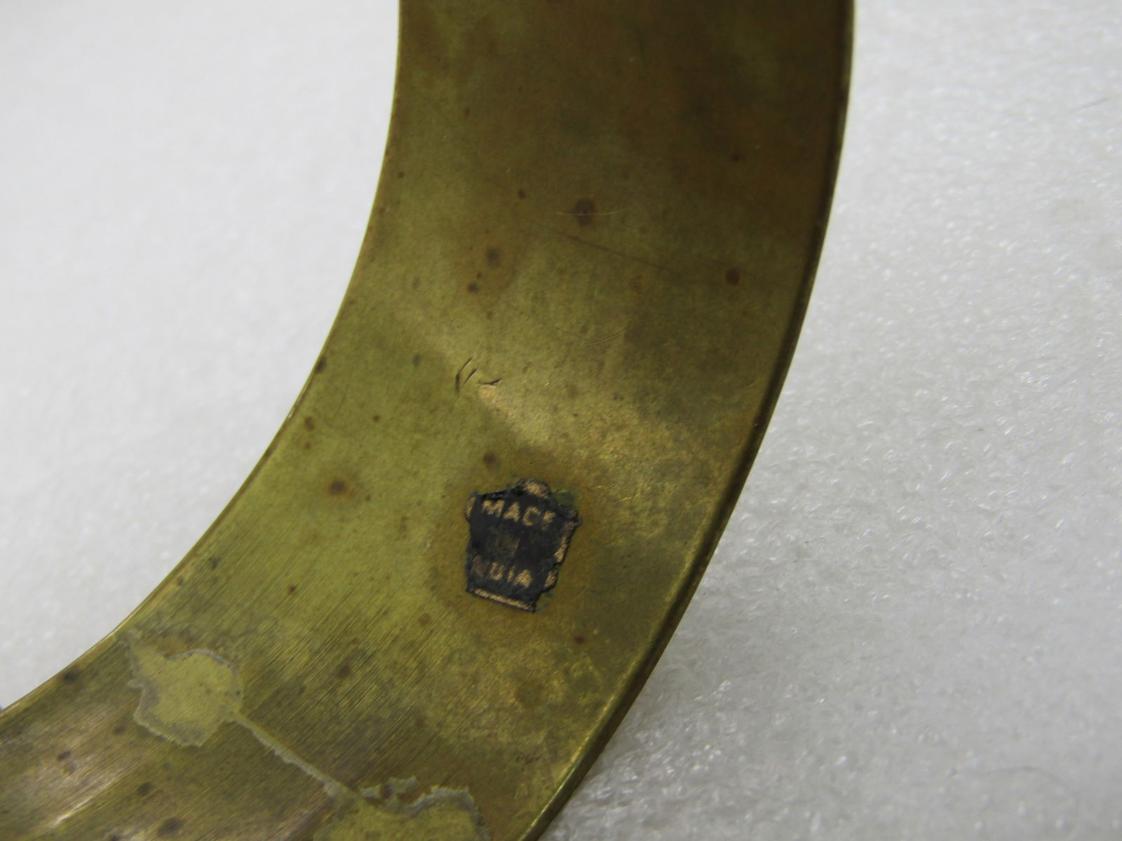 Vintage India MOP & Brass Bangle Bracelet, 7.75", 1.25" Wide - 4