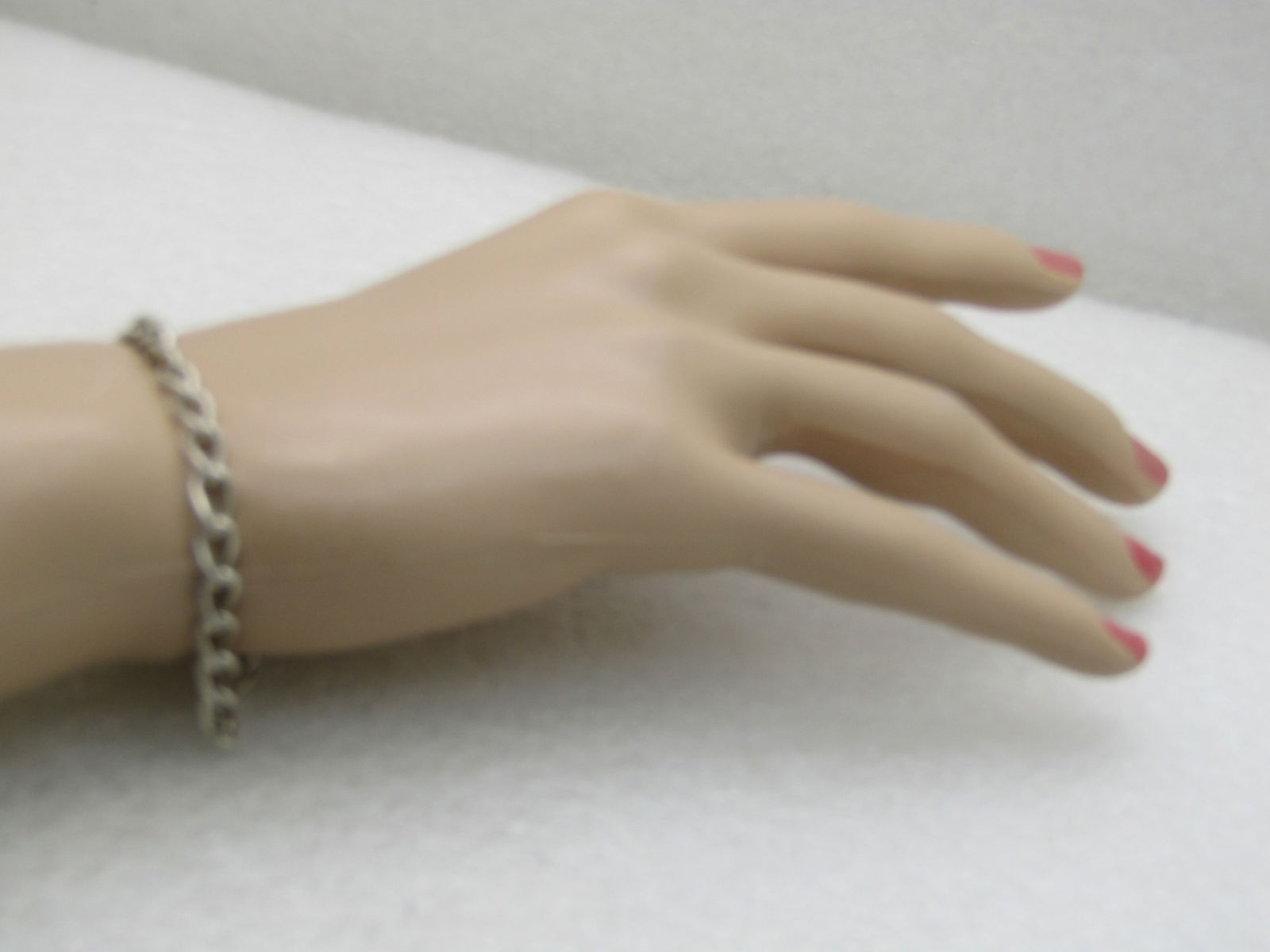 Vintage Silver Tone Curb Link Bracelet, 7.25" - 6