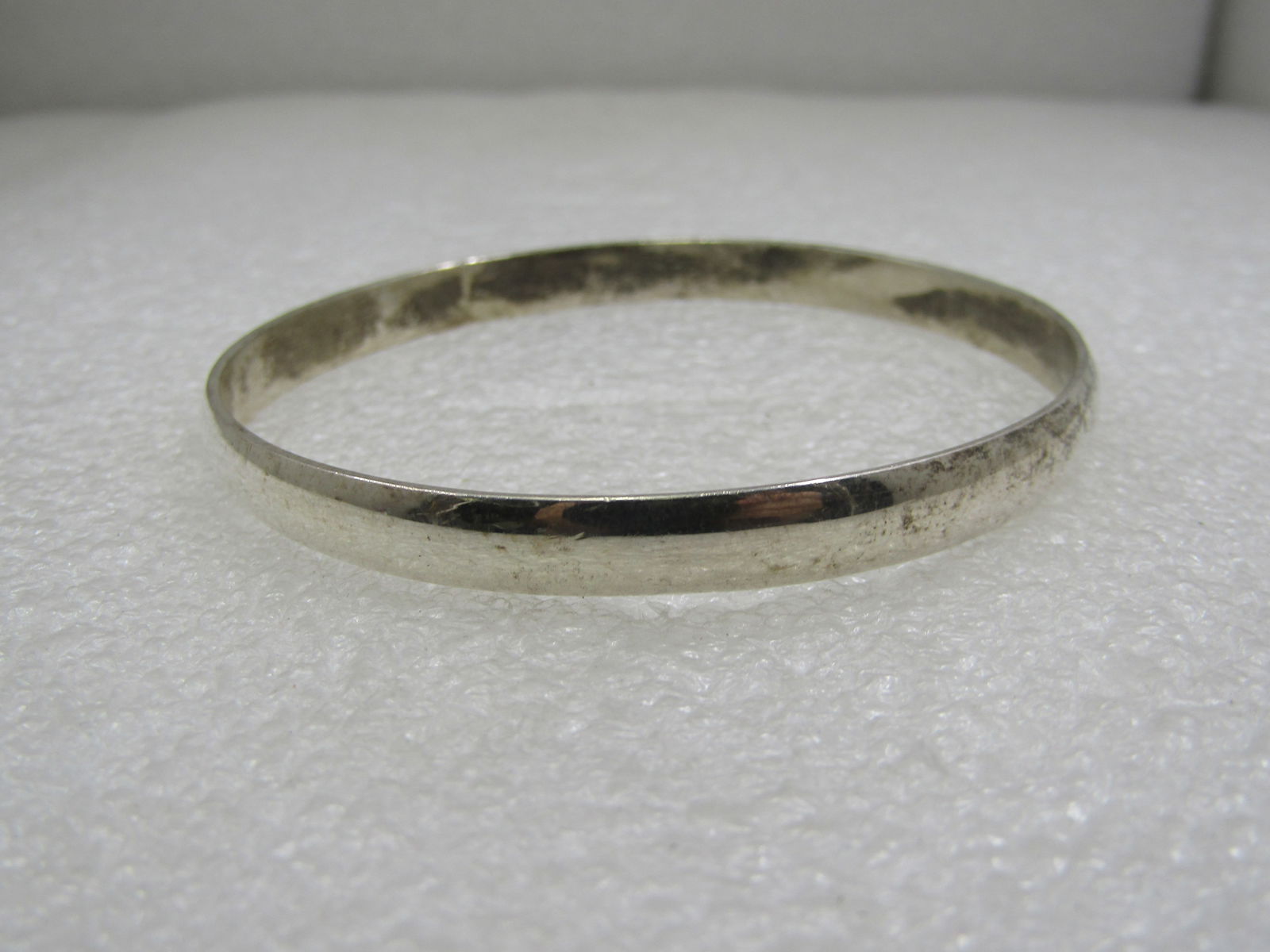 Vintage Silver Bangle Bracelet, 8.25", 6.5mm - 4