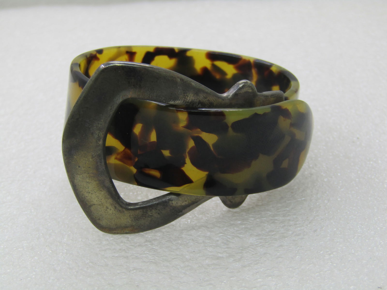 Vintage Faux Tortoiseshell Belt Bracelet, 7" - 2