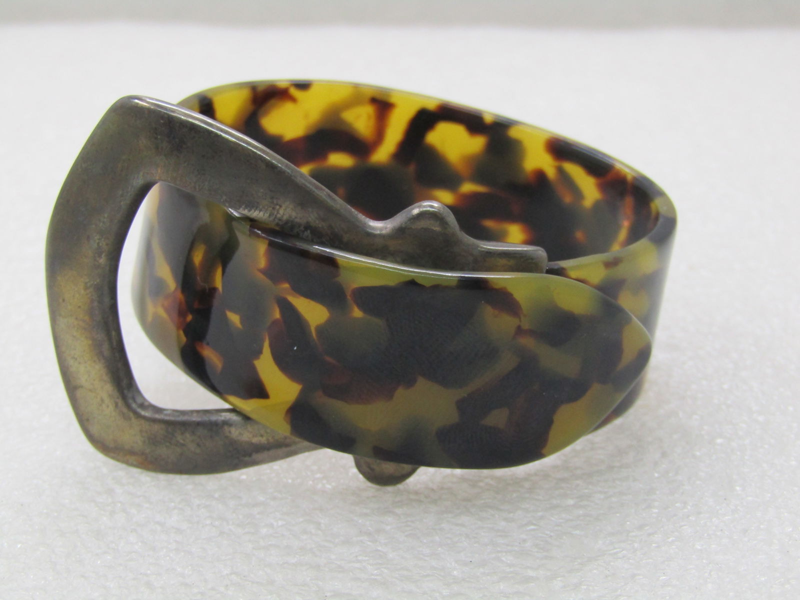 Vintage Faux Tortoiseshell Belt Bracelet, 7" - 3