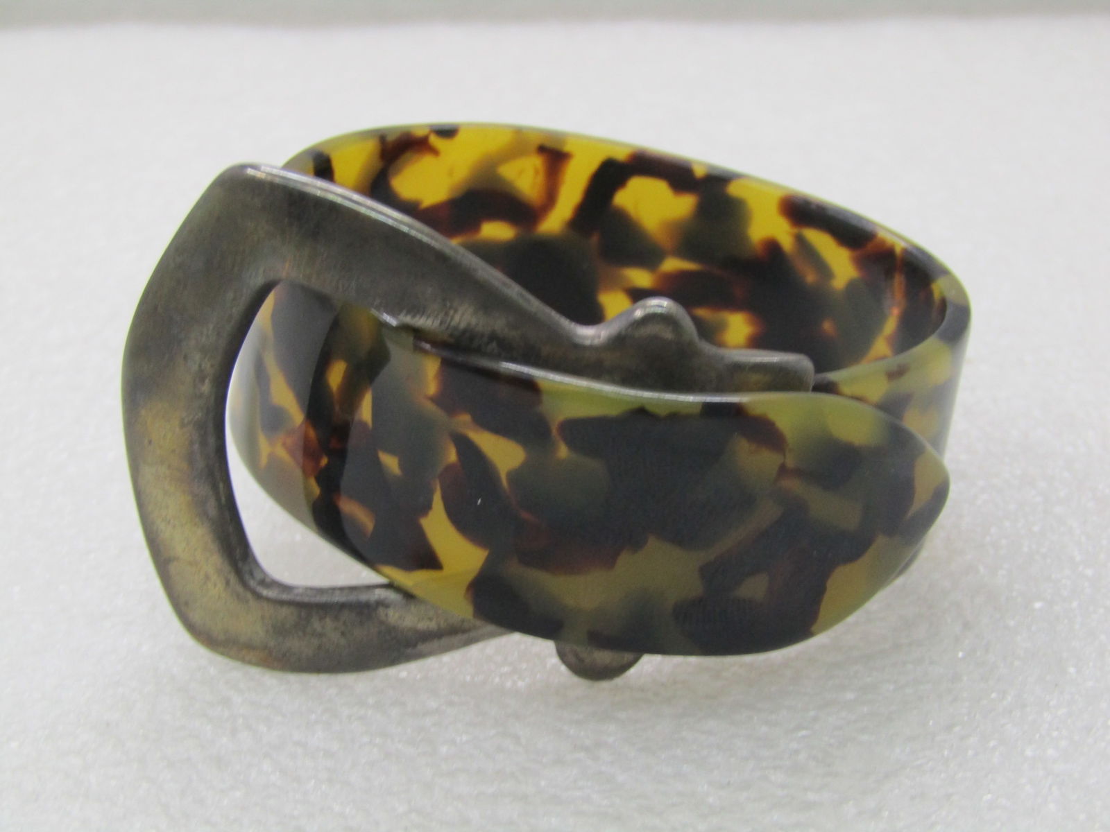 Vintage Faux Tortoiseshell Belt Bracelet, 7" - 4