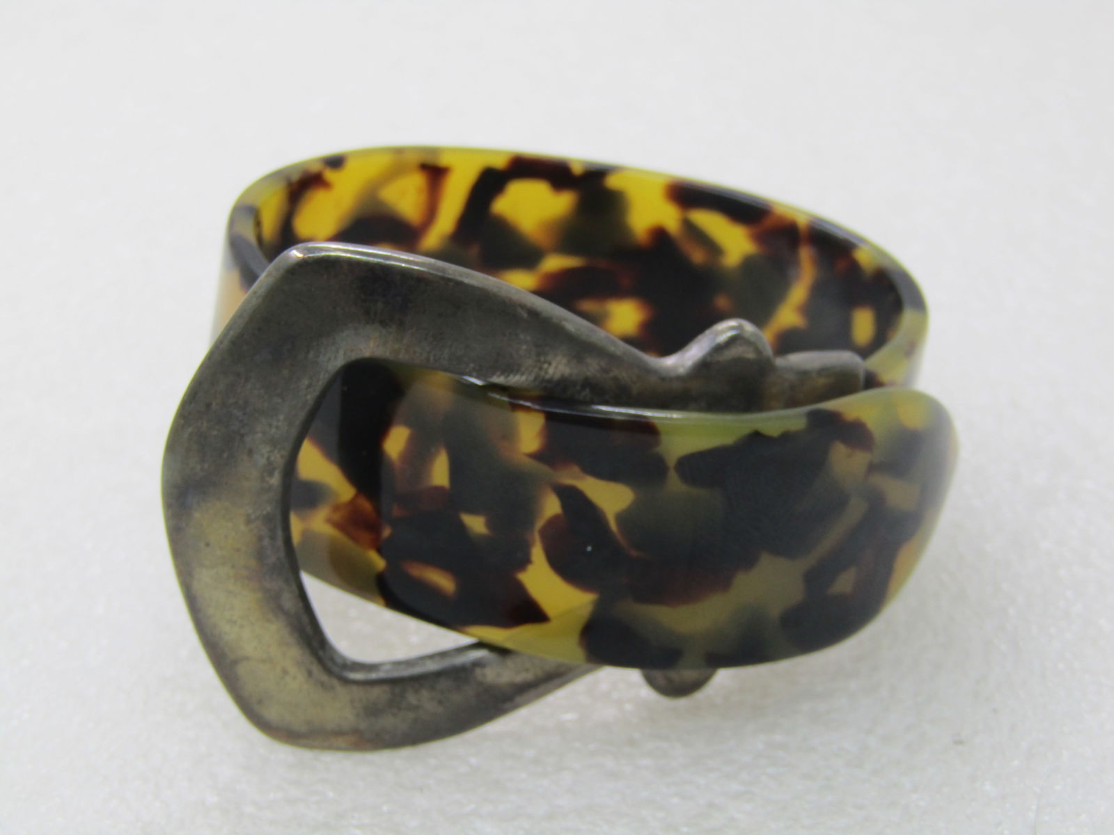 Vintage Faux Tortoiseshell Belt Bracelet, 7" - 7