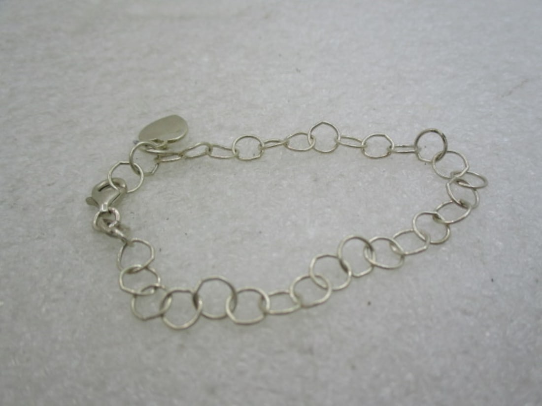 Vintage Sterling Silver Round Link Bracelet, 5.5", Youth (1 of 7)