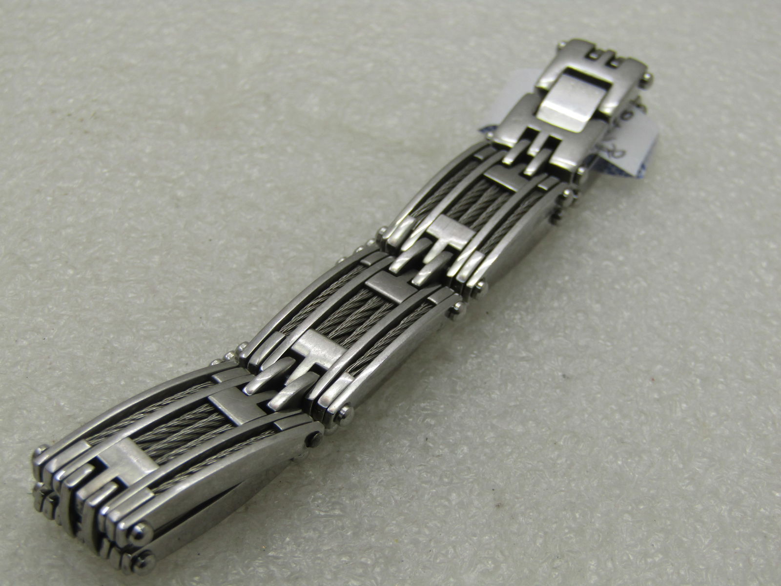 Men's Stainless Steel Cable Linked Bracelet, 8.5" - 3