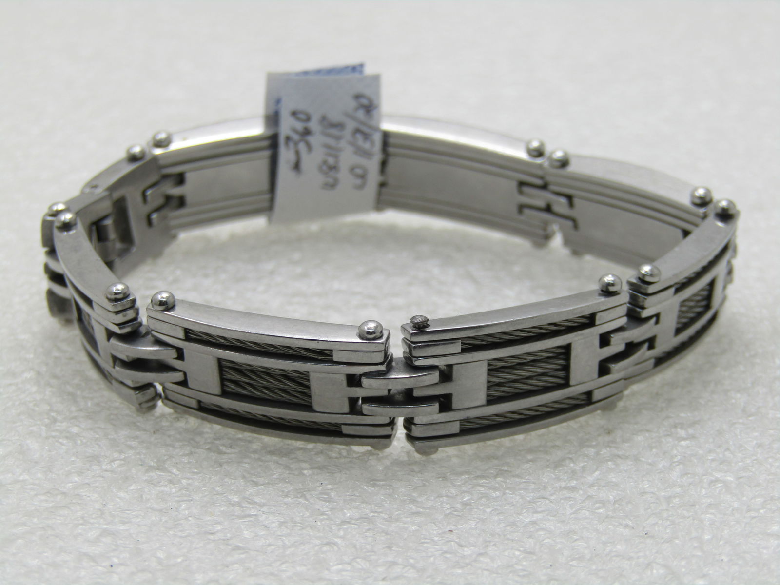 Men's Stainless Steel Cable Linked Bracelet, 8.5" - 6