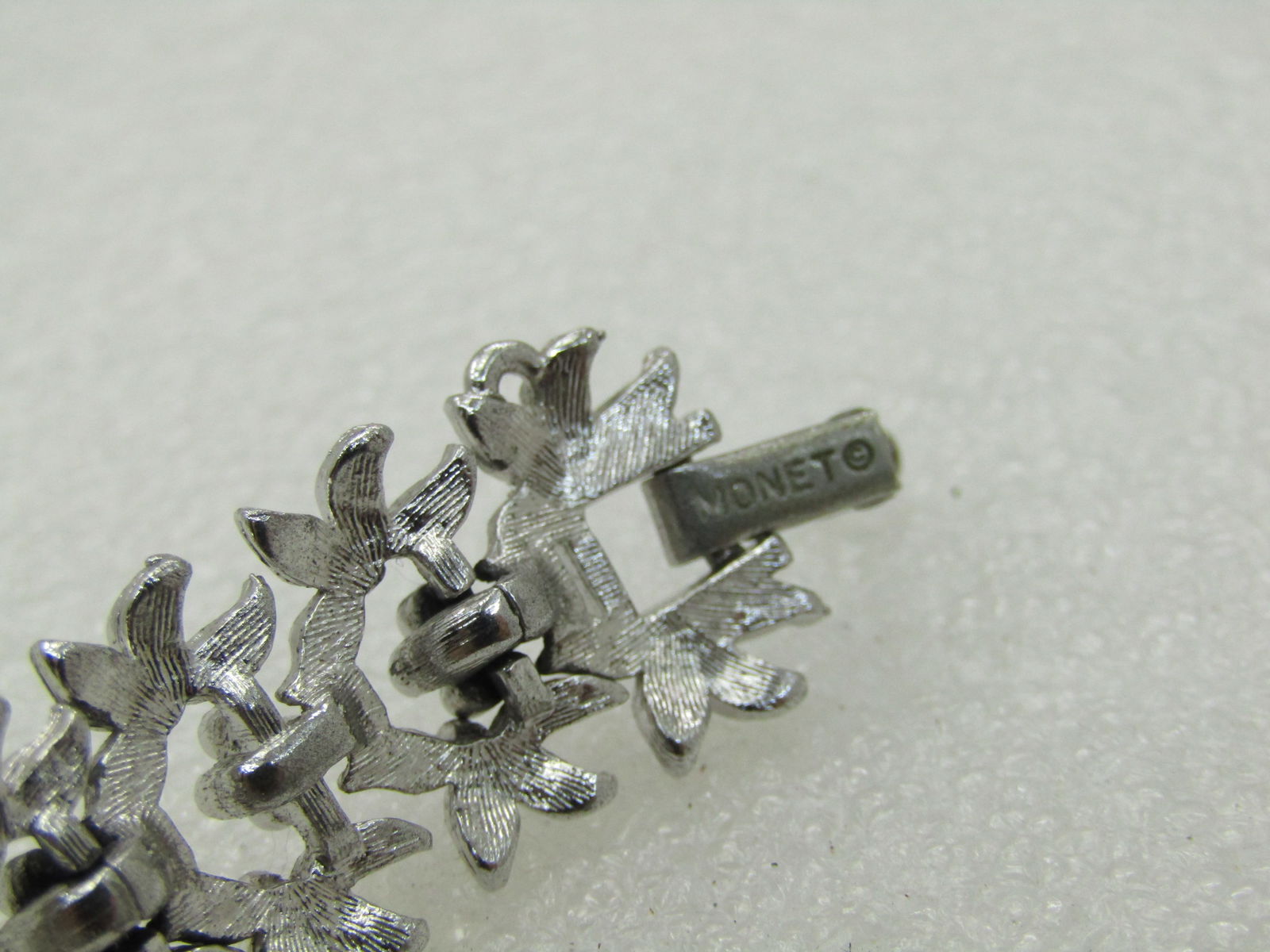 Vintage Monet Floral Bracelet, 7.5", 5/8" Wide, 1960's - 4