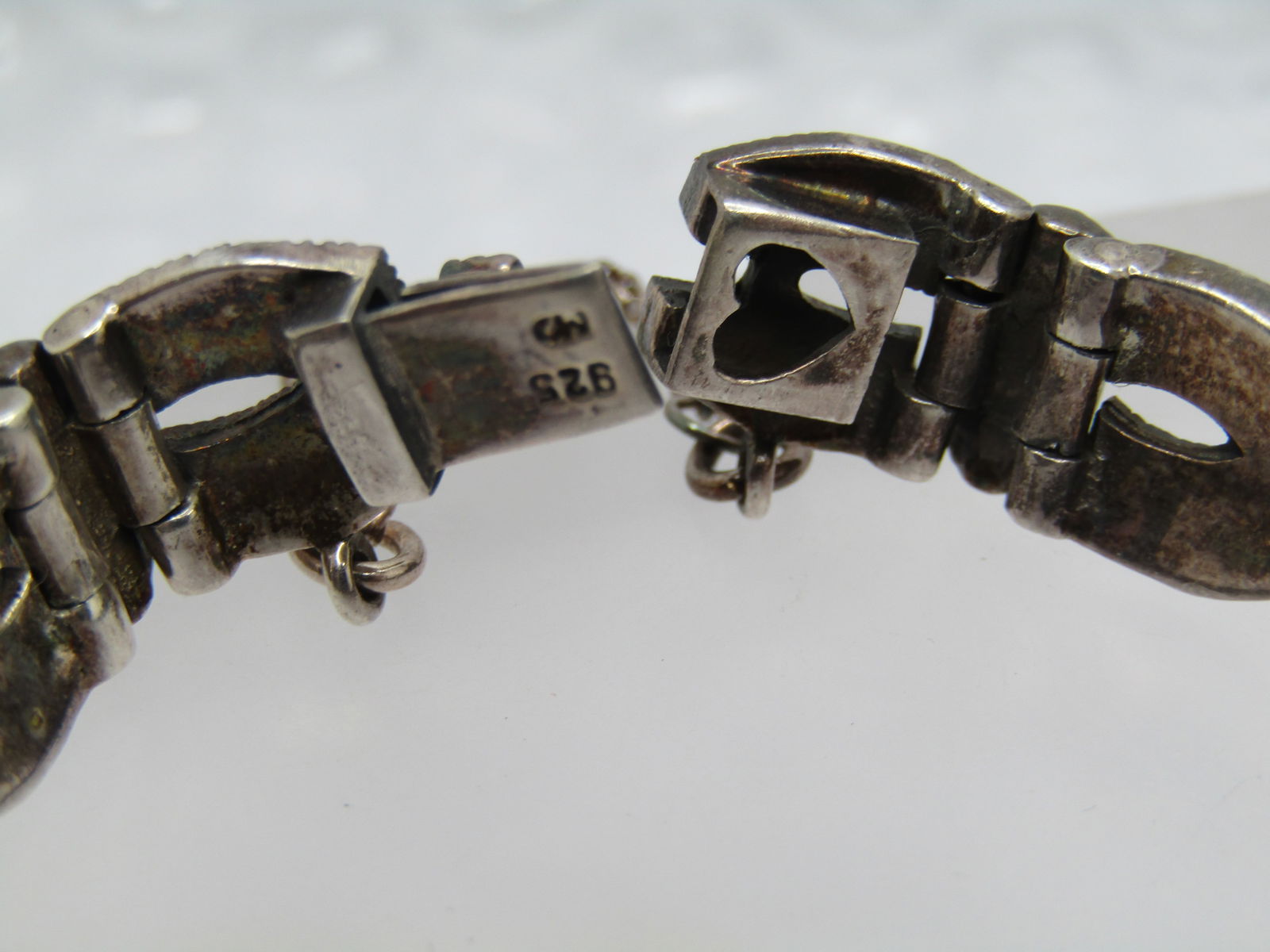 Vintage Sterling Marcasite Bracelet, 7.25", Signed Marsala, 1980's-1990's - 5