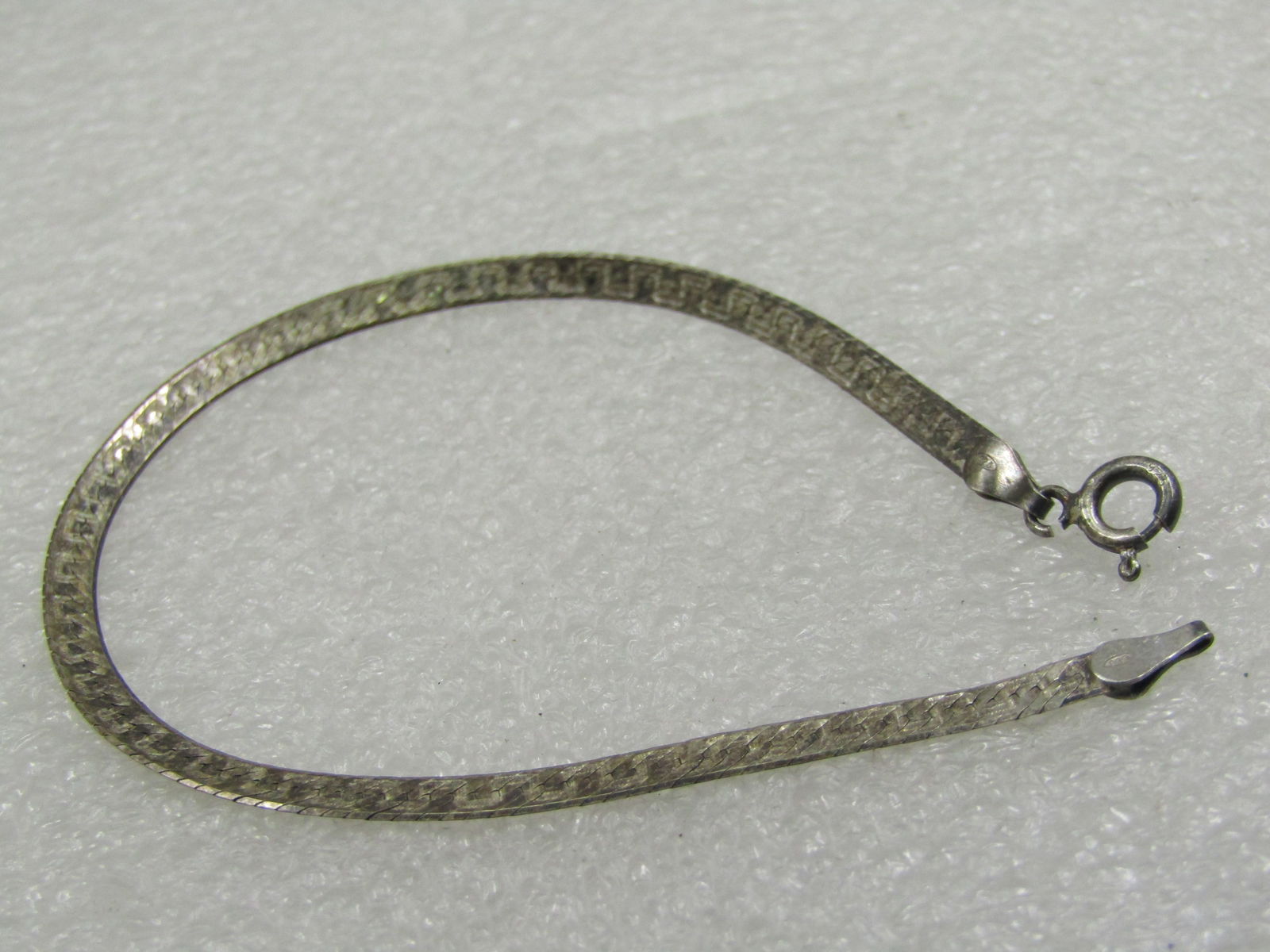 Vintage Sterling Greek Key Etched Bracelet 7", Italy - 4