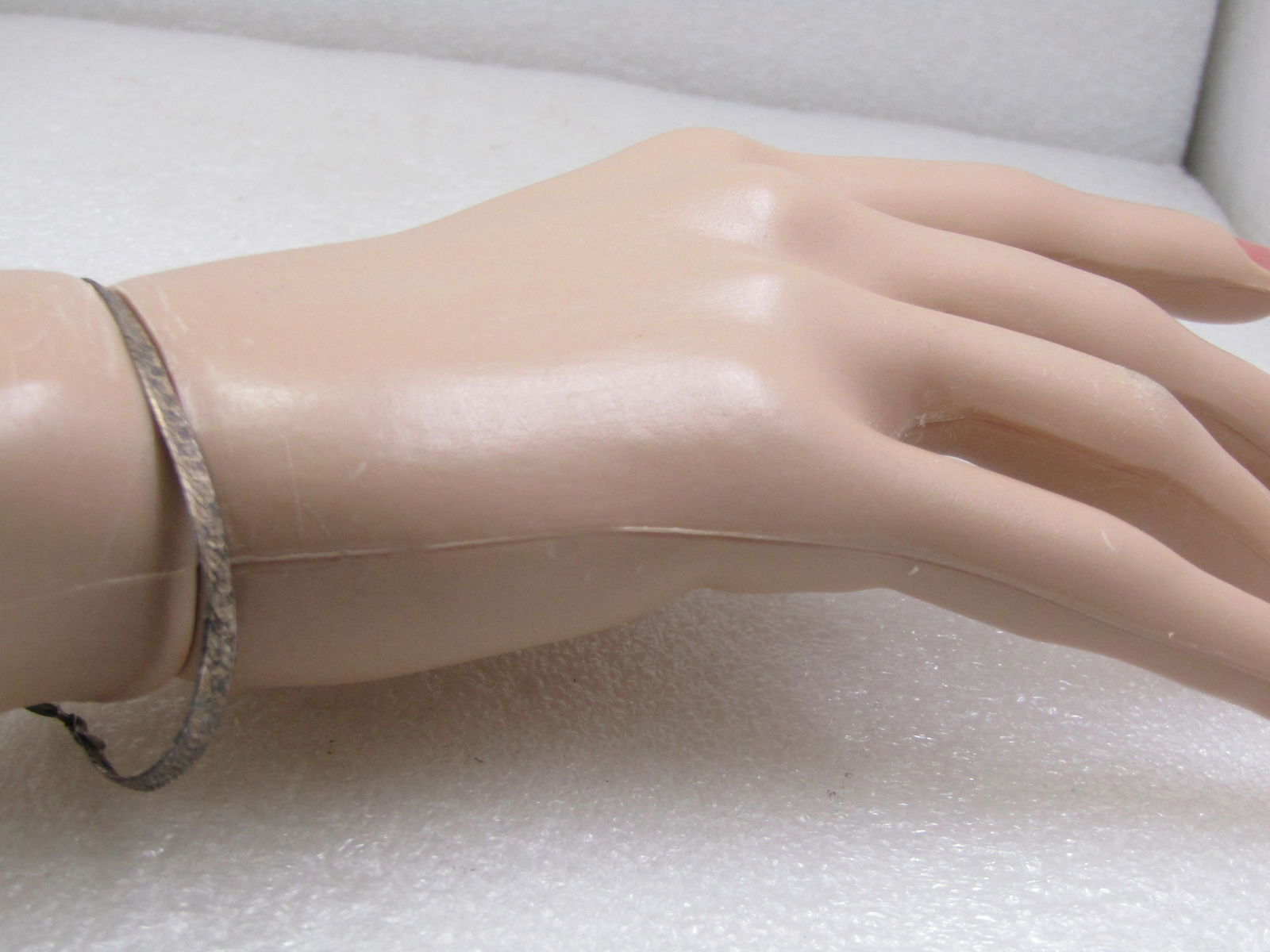 Vintage Sterling Greek Key Etched Bracelet 7", Italy - 5