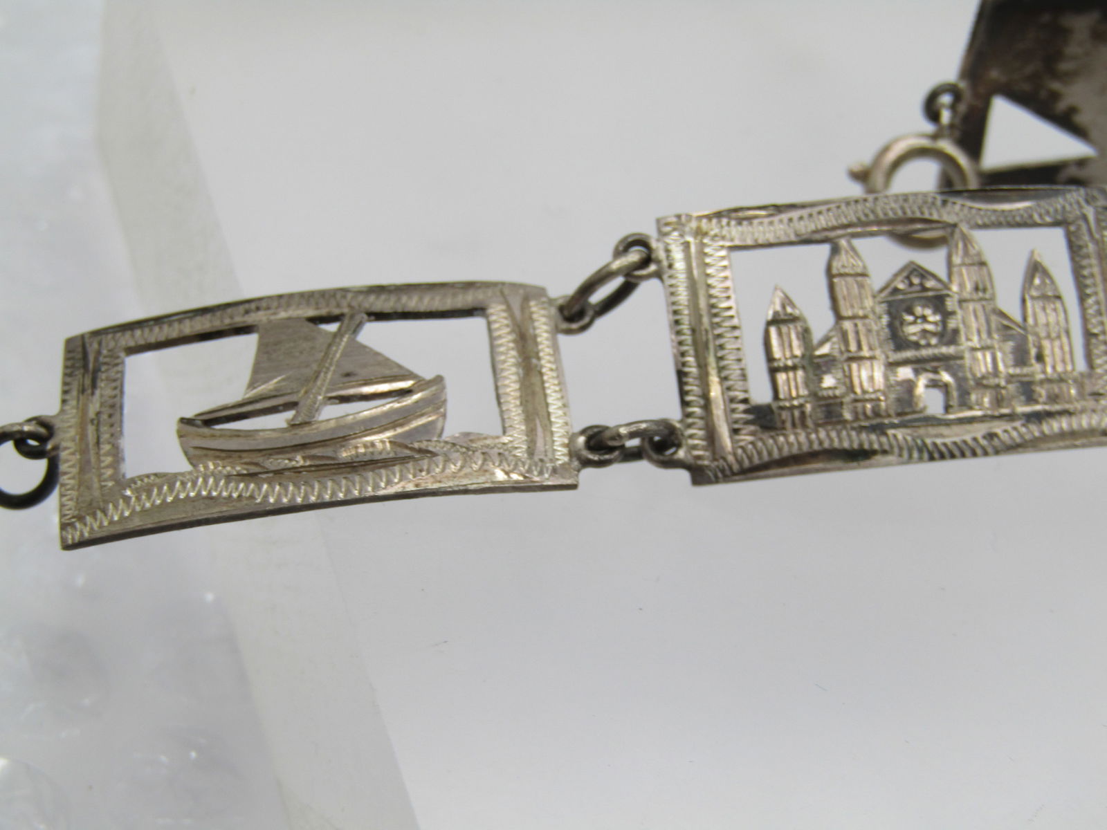 Vintage .800-.925 Silver Mallorca Spain Bracelet, 7.75", 1940's - 3