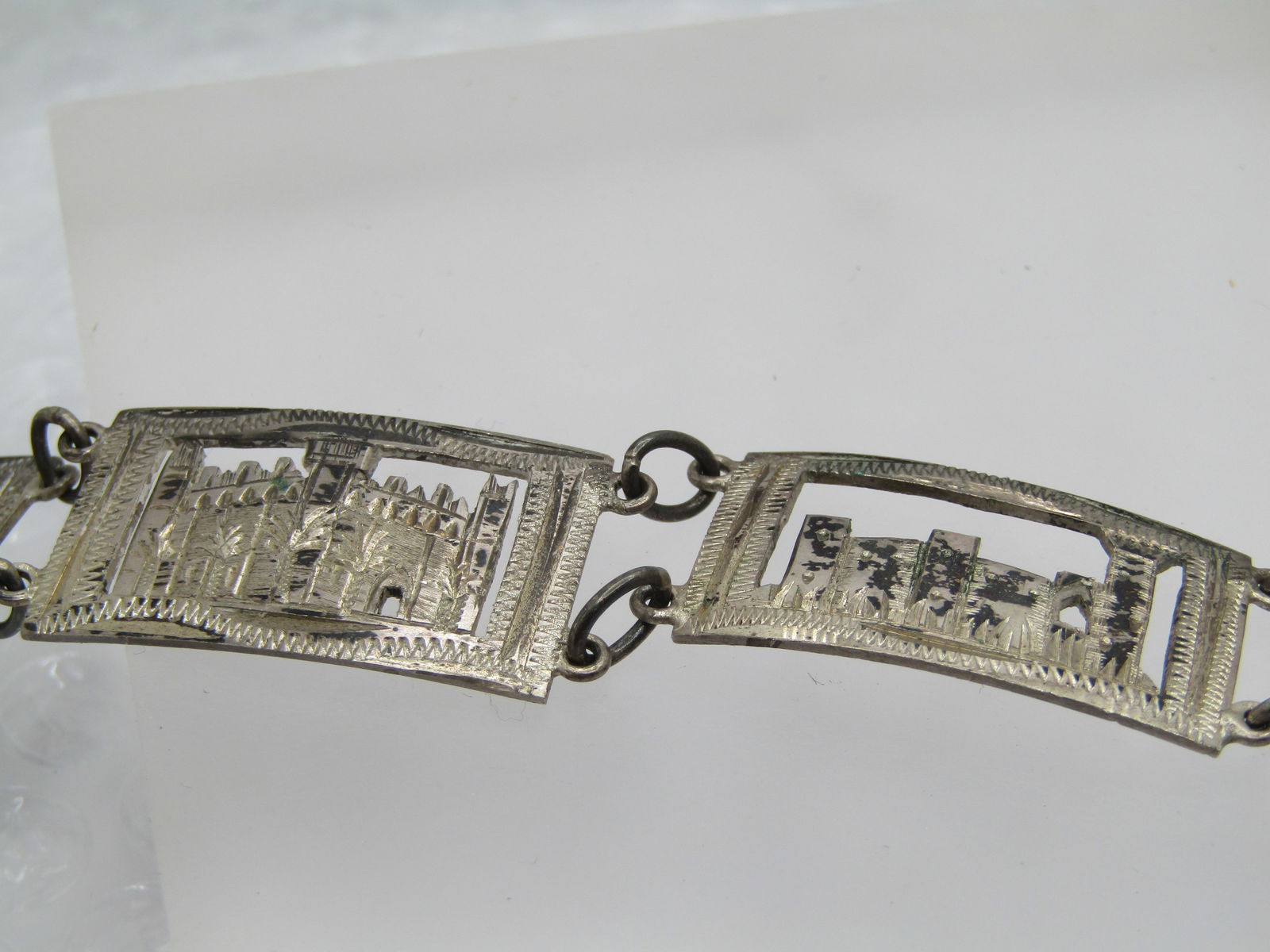 Vintage .800-.925 Silver Mallorca Spain Bracelet, 7.75", 1940's - 5