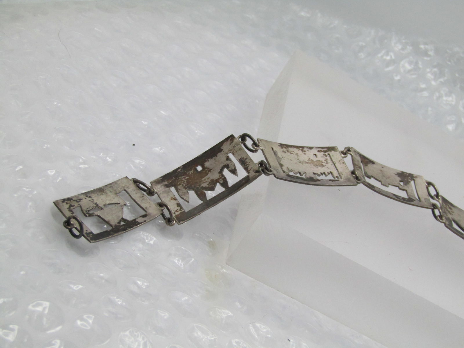 Vintage .800-.925 Silver Mallorca Spain Bracelet, 7.75", 1940's - 6
