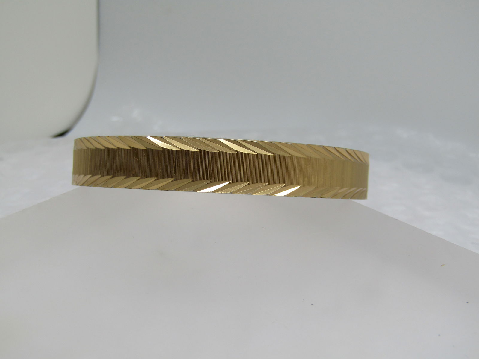 Vintage Monet Diamond Cut Bangle Bracelet, 7.75", 1970's - 2