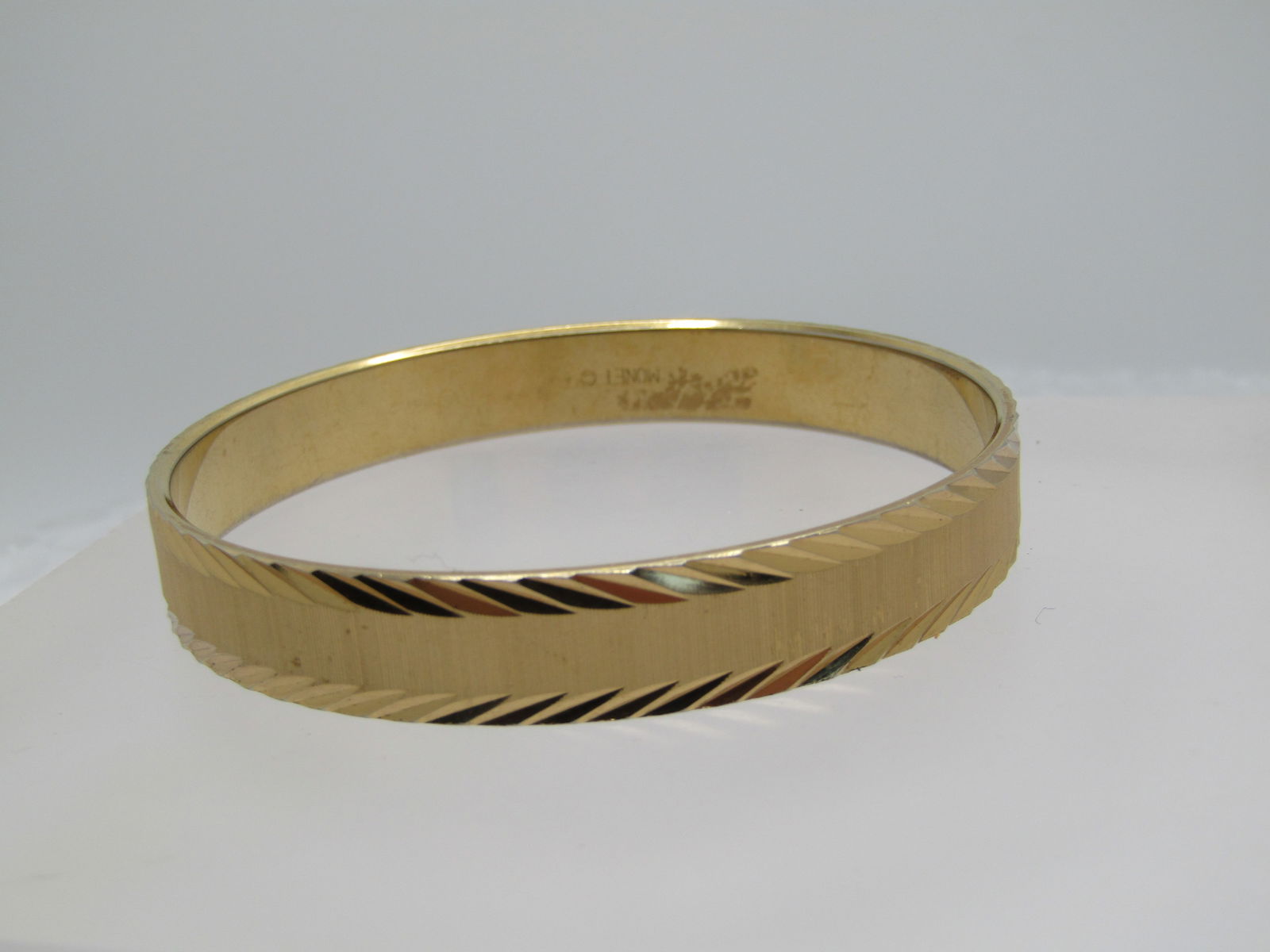 Vintage Monet Diamond Cut Bangle Bracelet, 7.75", 1970's - 3