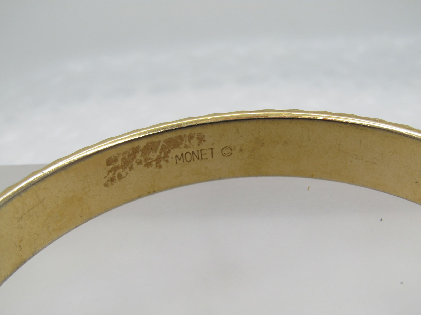 Vintage Monet Diamond Cut Bangle Bracelet, 7.75", 1970's - 4