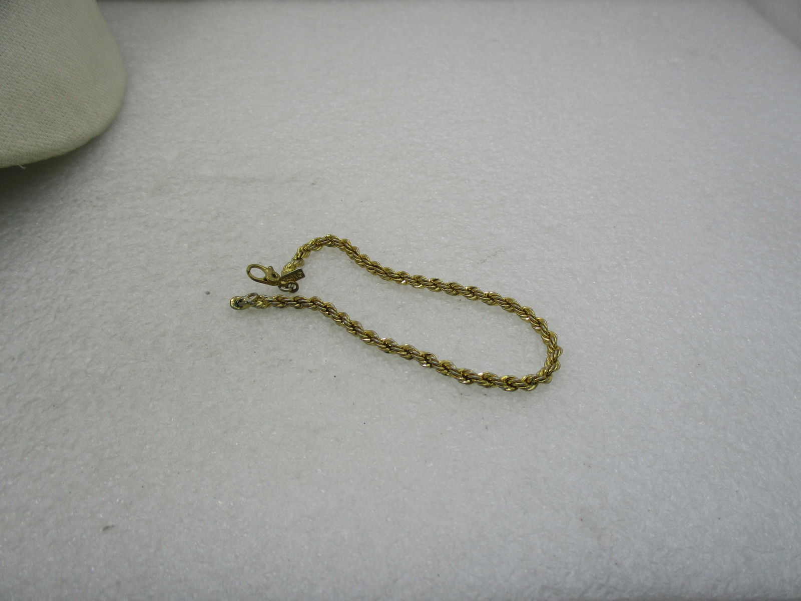 Vintage Monet 3mm Twisted Rope Chain Bracelet, 7.25", 1960's-1970's - 2