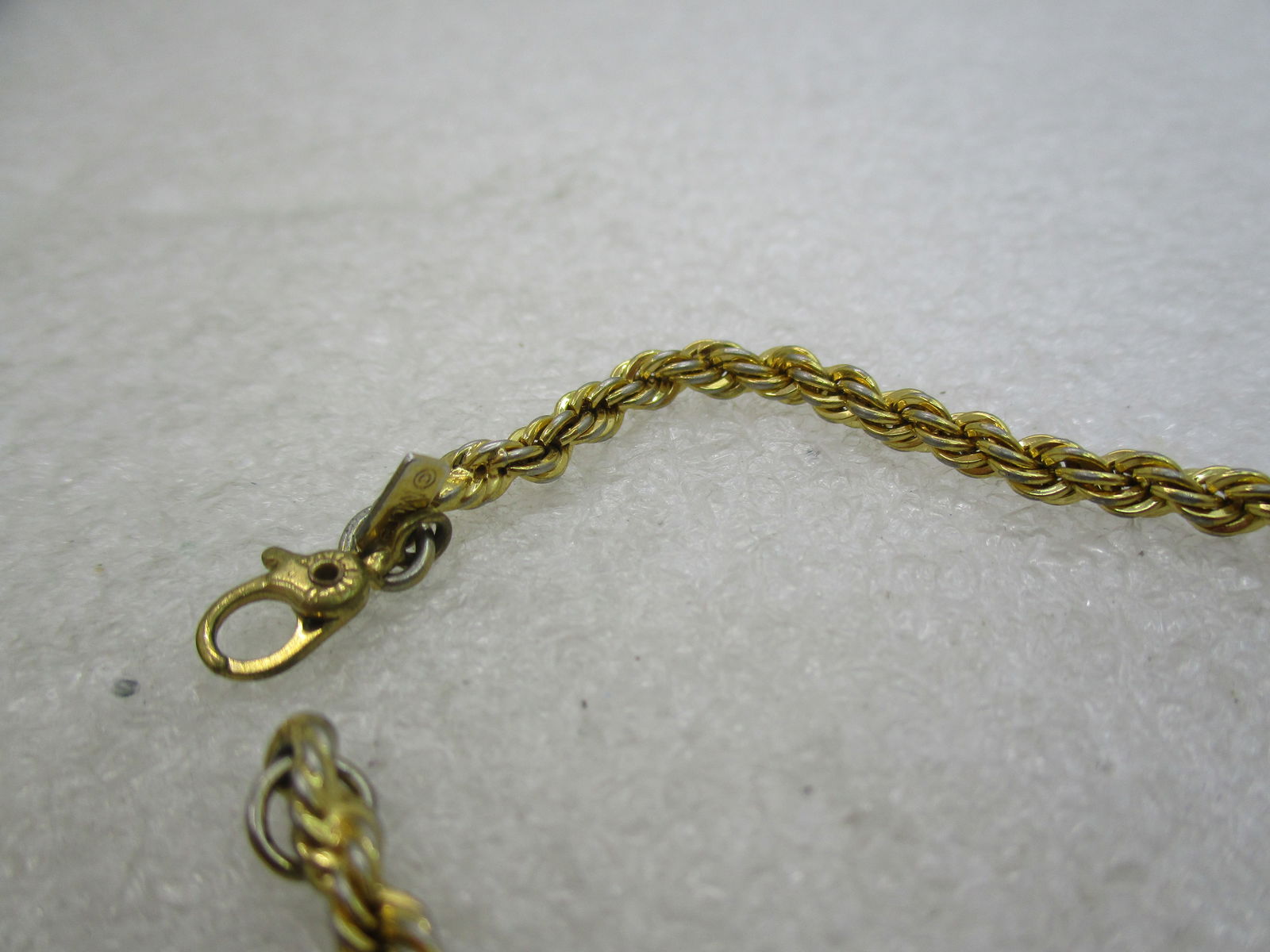 Vintage Monet 3mm Twisted Rope Chain Bracelet, 7.25", 1960's-1970's - 3