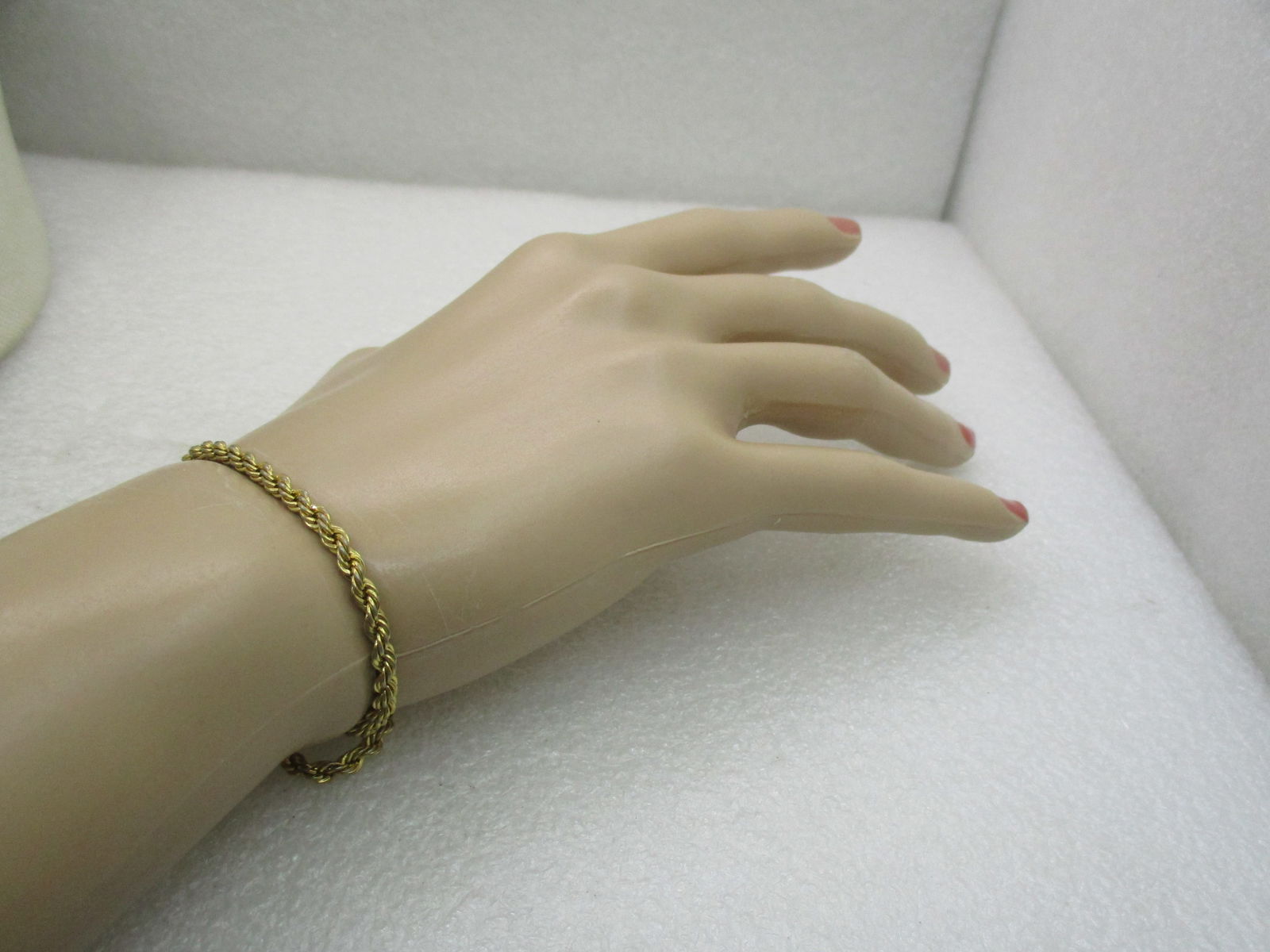 Vintage Monet 3mm Twisted Rope Chain Bracelet, 7.25", 1960's-1970's - 5