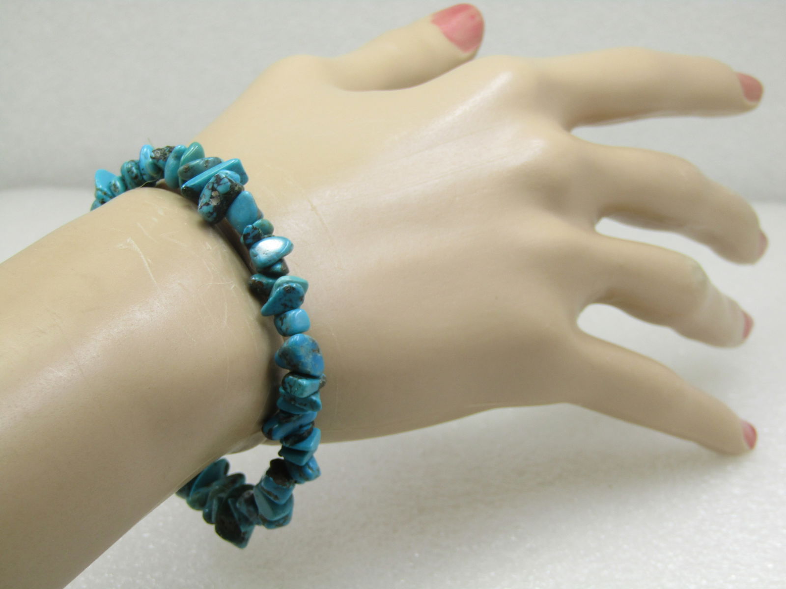 Turquoise Nugget Stretch Bracelet - 6