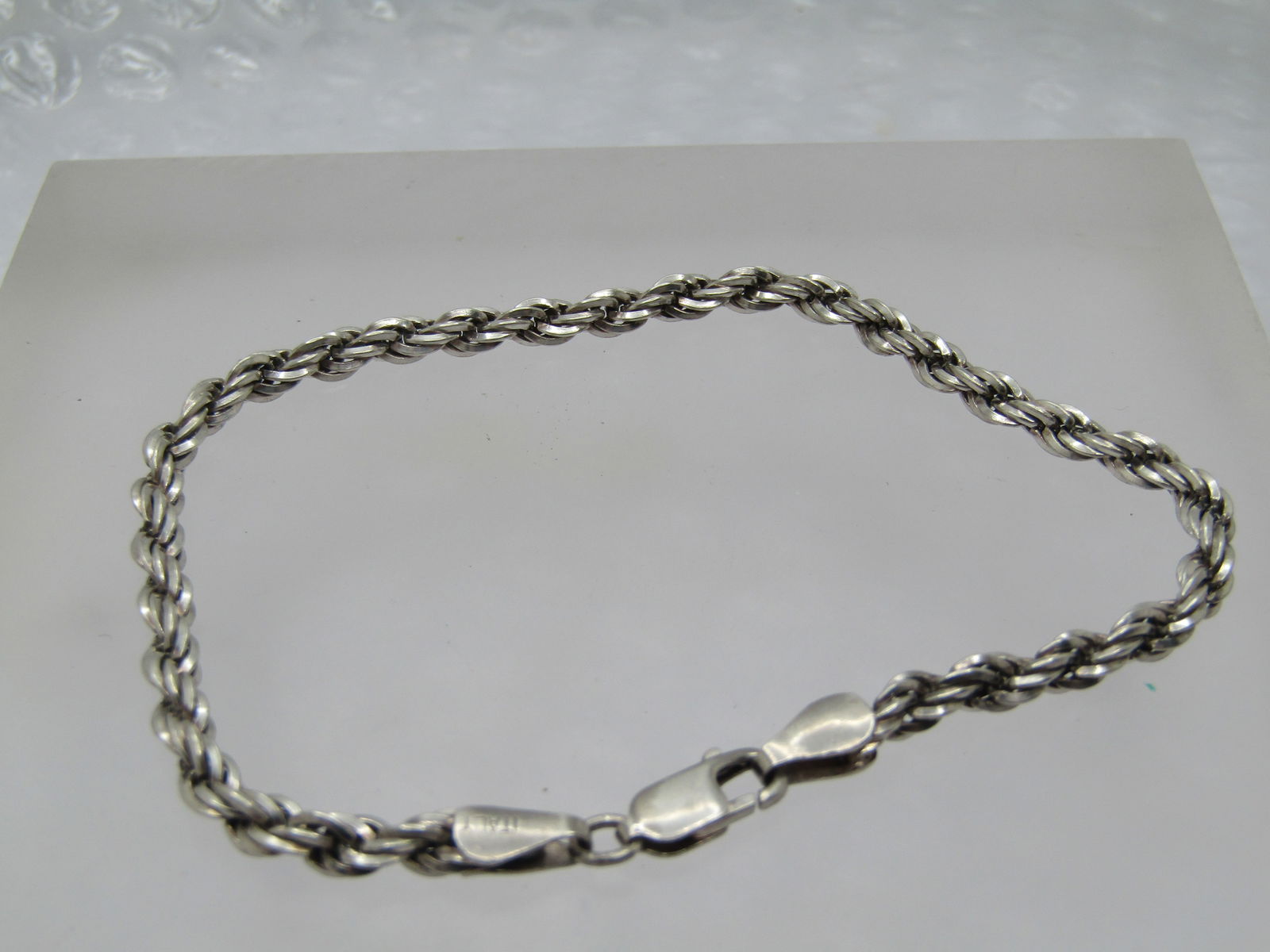 Vintage Sterling Rope Bracelet, 8", Unisex, 3.5mm, Signed - 2