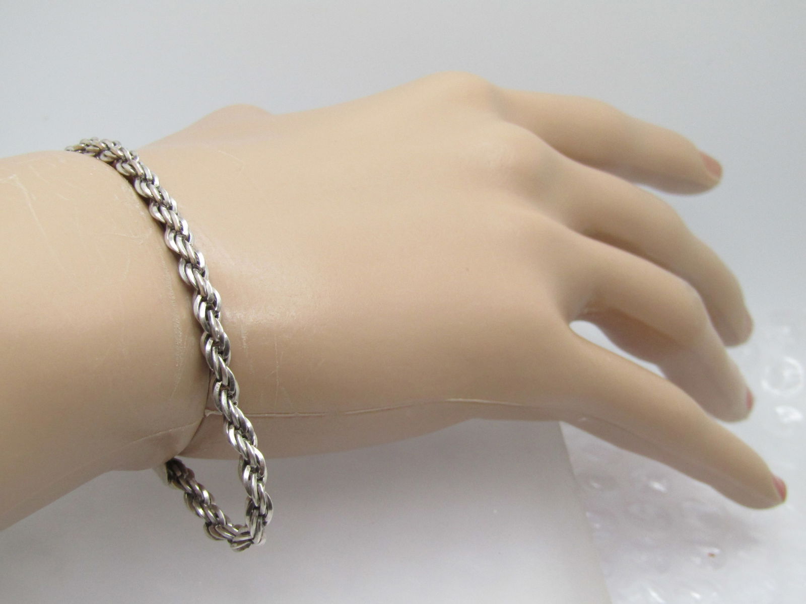 Vintage Sterling Rope Bracelet, 8", Unisex, 3.5mm, Signed - 6