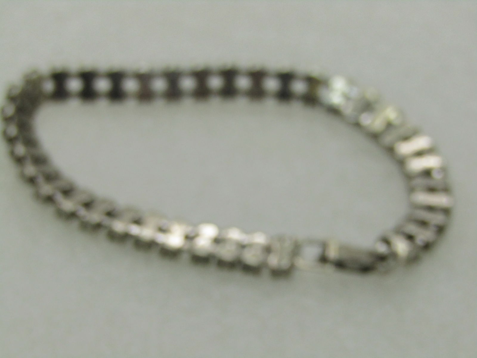 Vintage Art Deco Style Rhinestone Bracelet, Double Row, 7", 1960's - 5