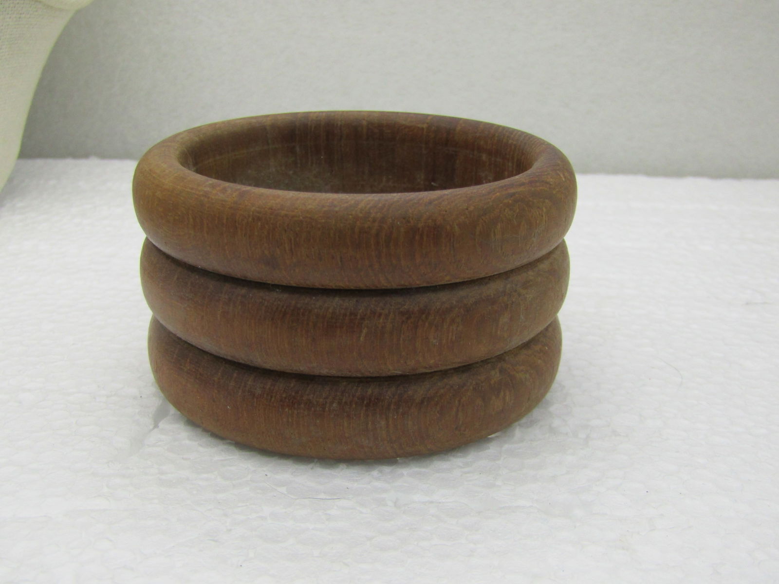 Vintage Wide Grooved Wooden Cuff Bracelet, 7.5" inside measurement: Vintage 1.75" Wide Grooved wooden Cuff Bracelet, 7.5" inside measurement with an opening that is slightly over 2.5" - this bracelet is meant for someone with a small hand across the thumb because of
