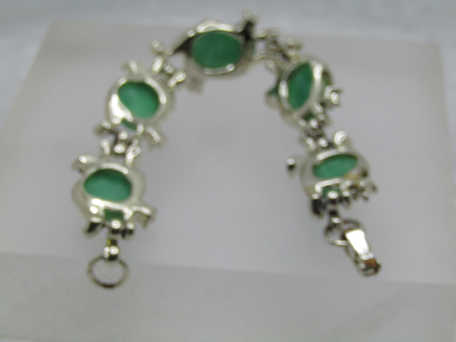 Vintage Faux Jade & Amethyst Bracelet, 7.5", 1940's-1950's - 5