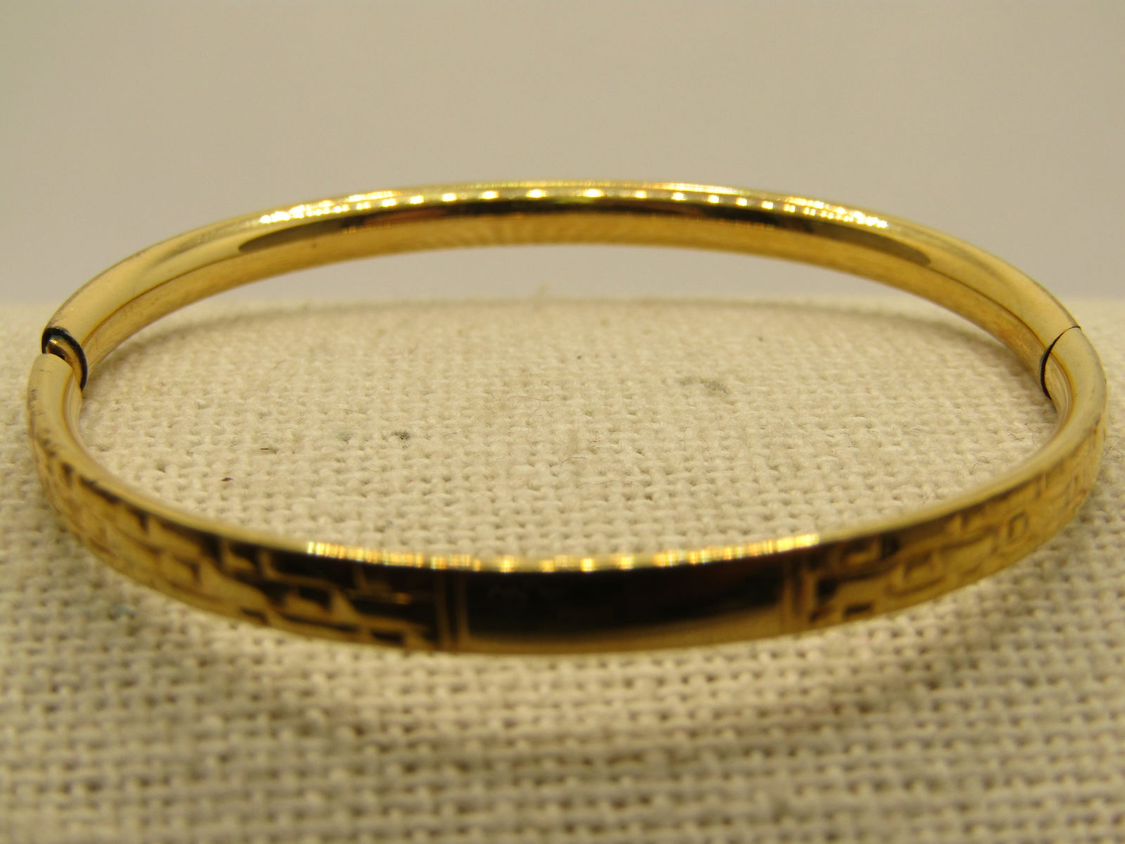 1/20 12KT Kiddie Kraft Bangle Bracelet, 5", Slide Opening, Locking Clasp, 3.5mm 1950's - 5