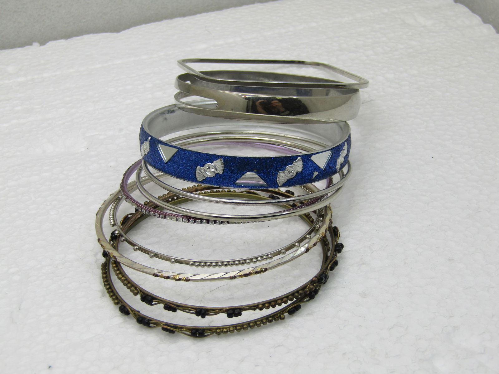 Vintage 10 Bangle Bracelet Lot, 7.5" to 8" - 2
