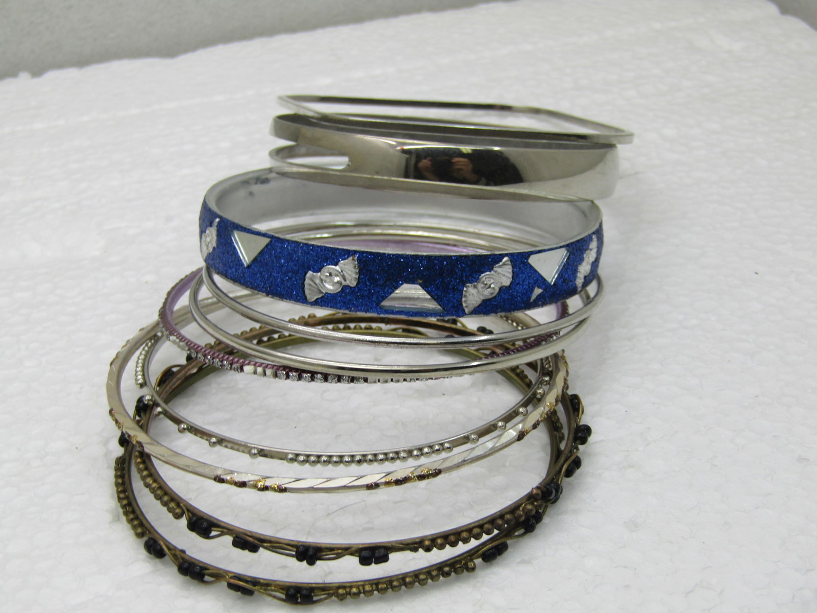 Vintage 10 Bangle Bracelet Lot, 7.5" to 8" - 4