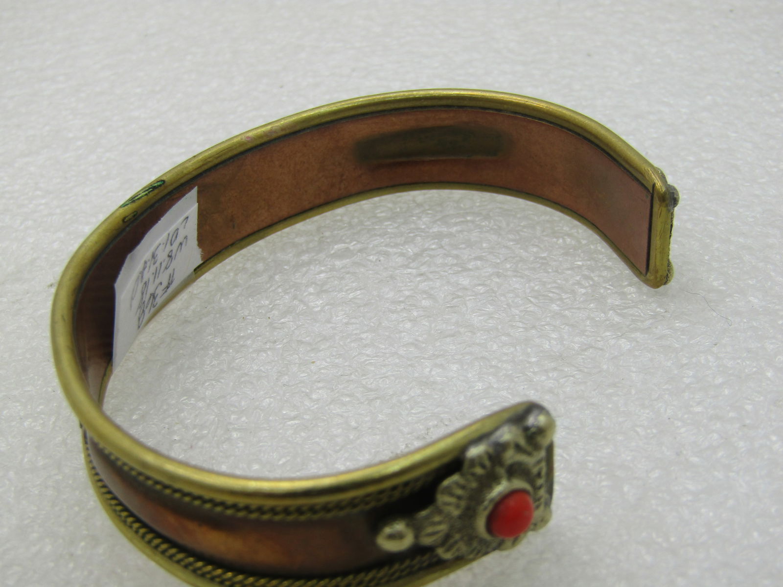 Vintage Copper Mid-Eastern Wording Cuff Bracelet, Unisex, 8" - 4